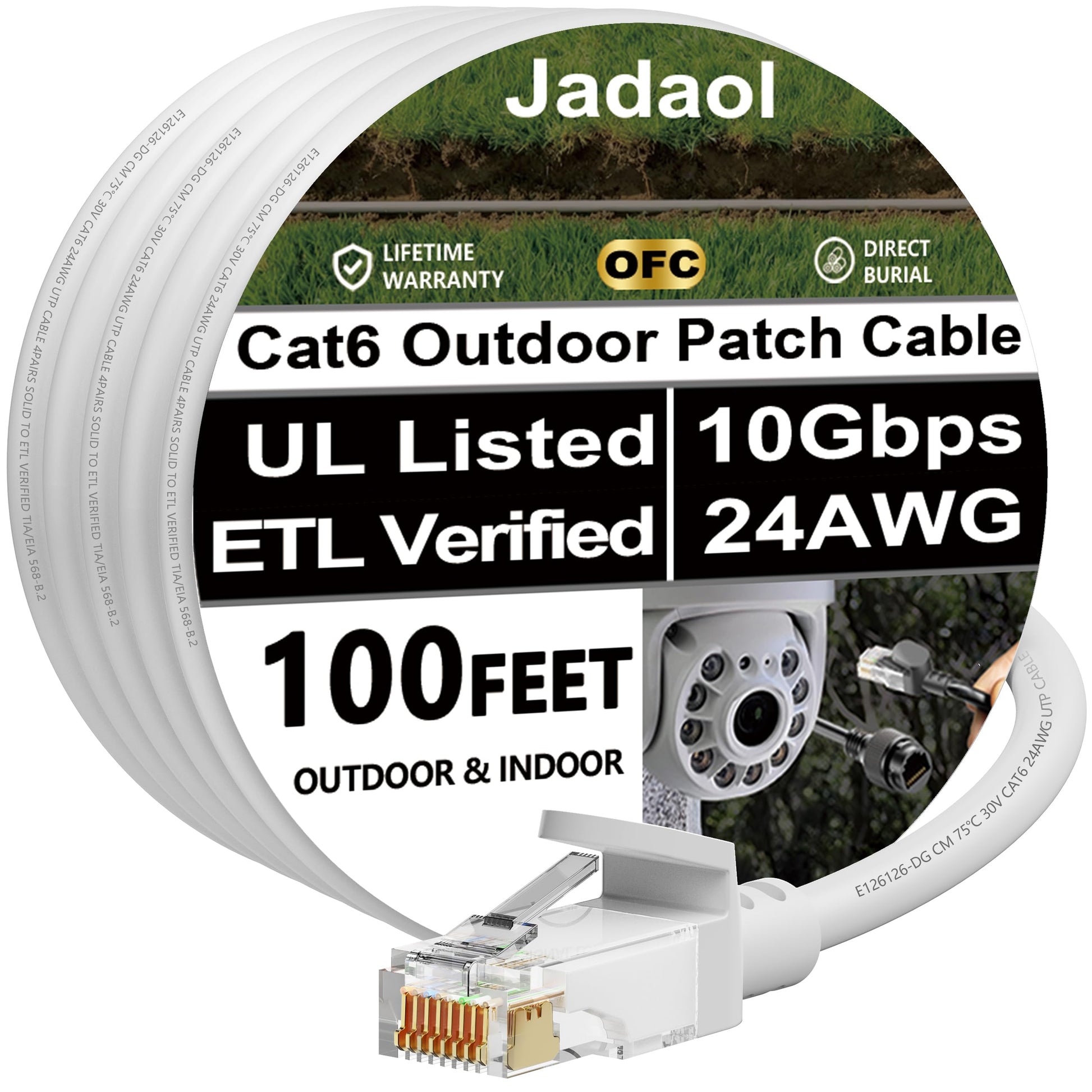 Jadaol Cat 6 Ethernet Cable 50 ft, 10Gbps Support Cat8 Cat7 Network, Flat RJ45 LAN Patch Cable, High-Speed Wired Internet Cable for Router, Modem, Switch, Gaming Consoles, PC, Streaming Devices, White