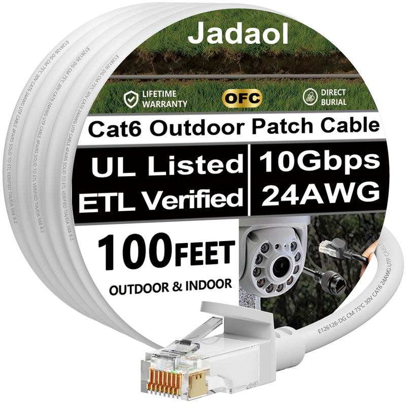 Jadaol Cat 6 Ethernet Cable 50 ft, 10Gbps Support Cat8 Cat7 Network, Flat RJ45 LAN Patch Cable, High-Speed Wired Internet Cable for Router, Modem, Switch, Gaming Consoles, PC, Streaming Devices, White