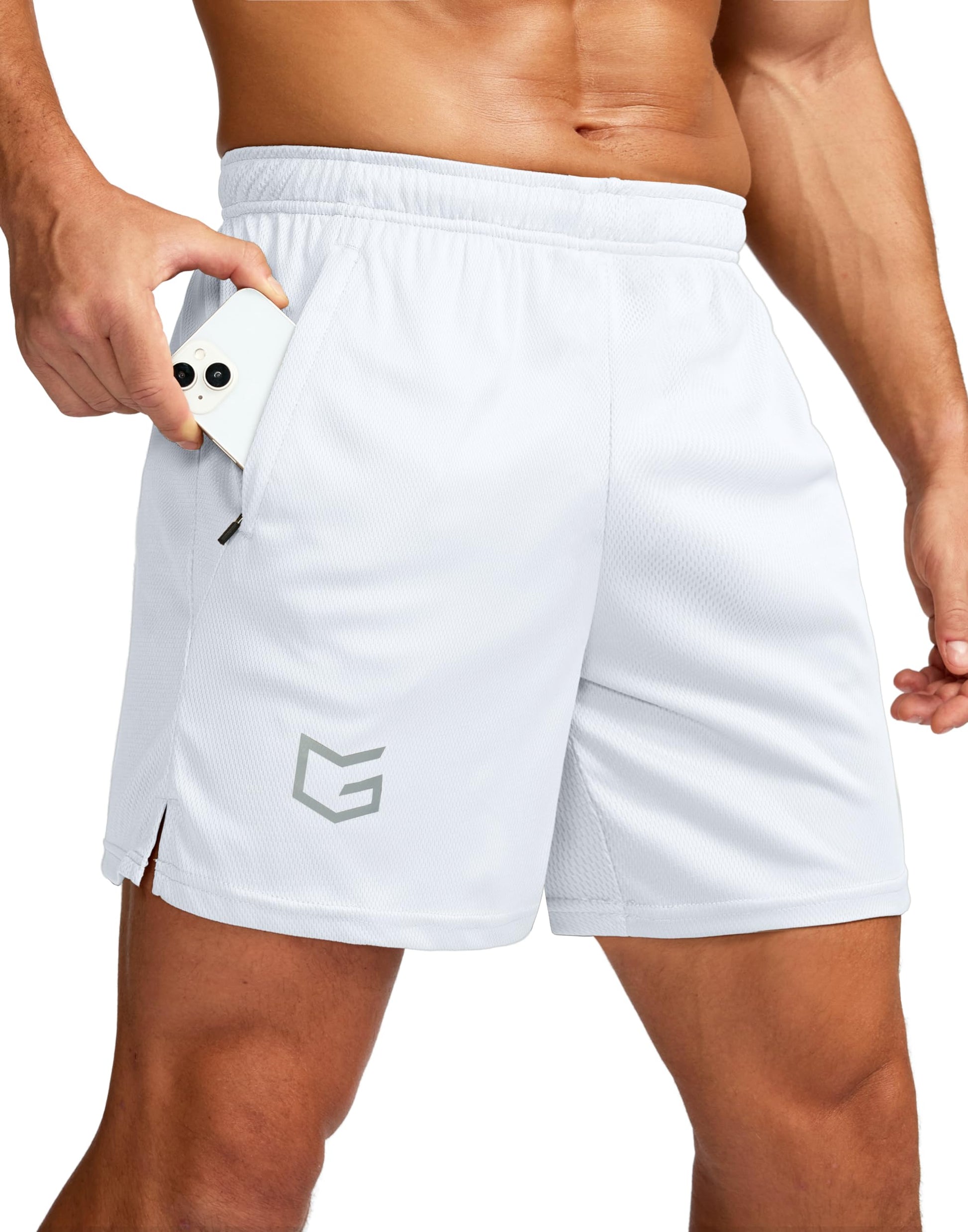 G Gradual Men's 5"/ 7"/ 9" Workout Running Shorts Quick Dry Lightweight Gym Shorts with Zip Pockets