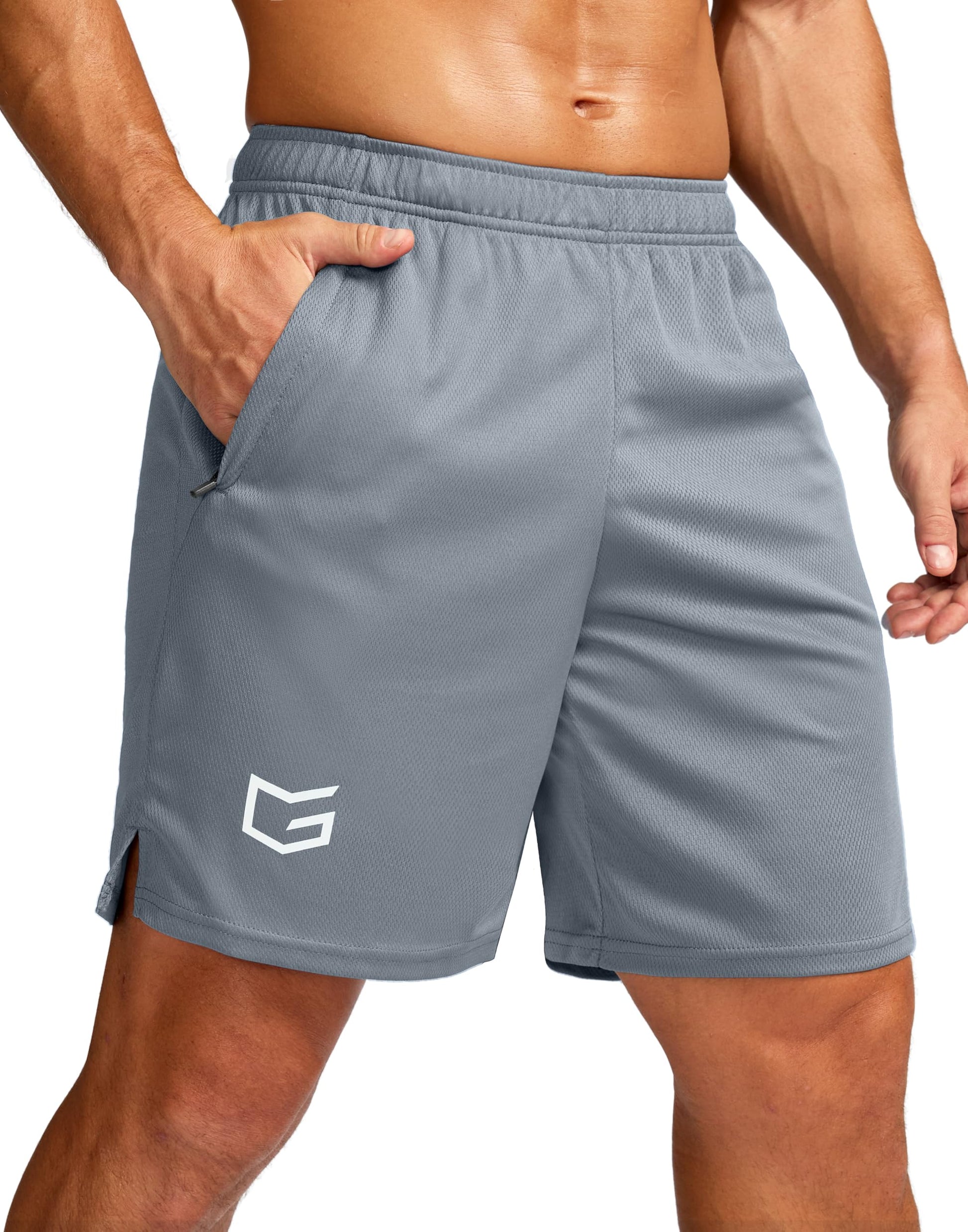 G Gradual Men's 5"/ 7"/ 9" Workout Running Shorts Quick Dry Lightweight Gym Shorts with Zip Pockets