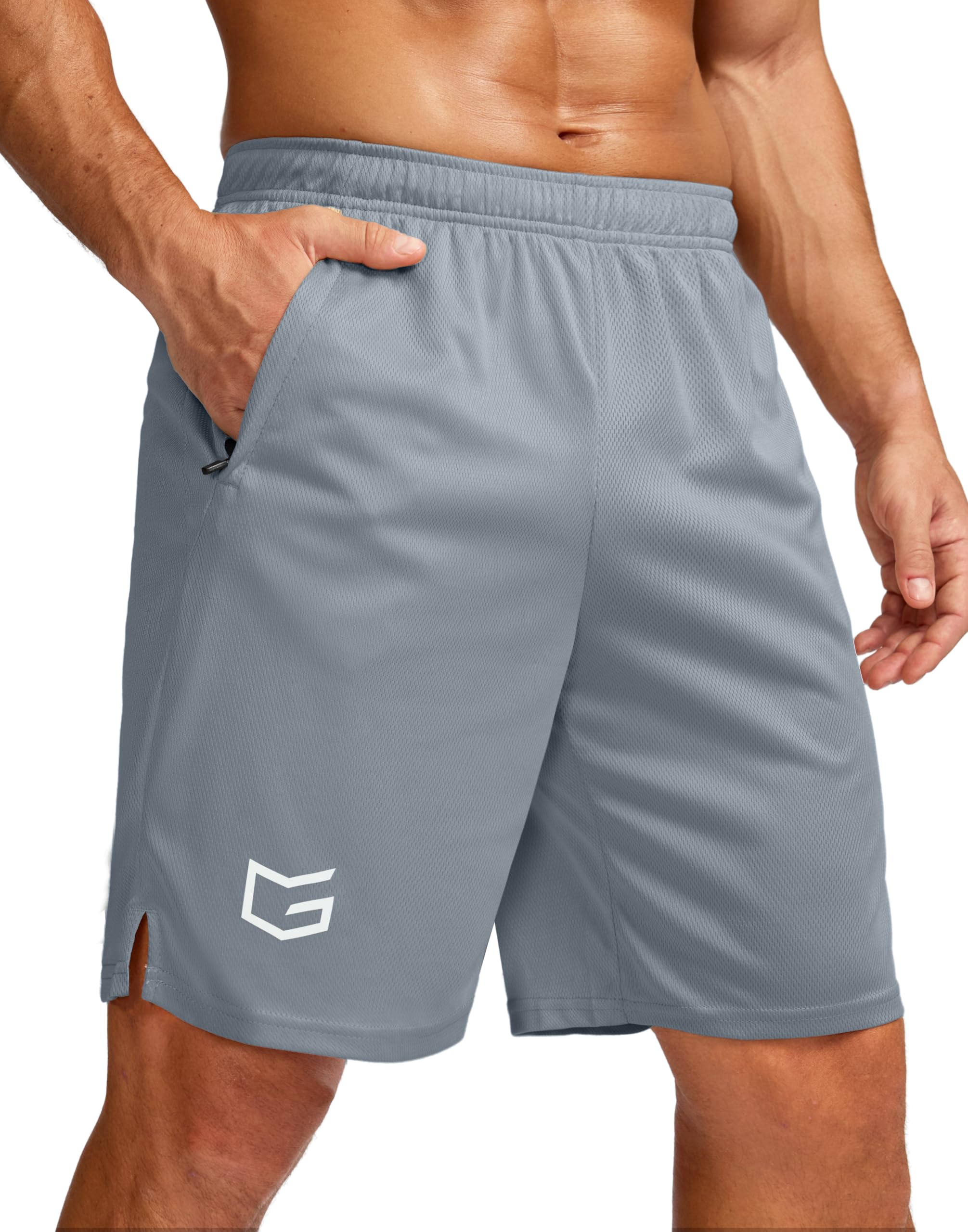 G Gradual Men's 5"/ 7"/ 9" Workout Running Shorts Quick Dry Lightweight Gym Shorts with Zip Pockets