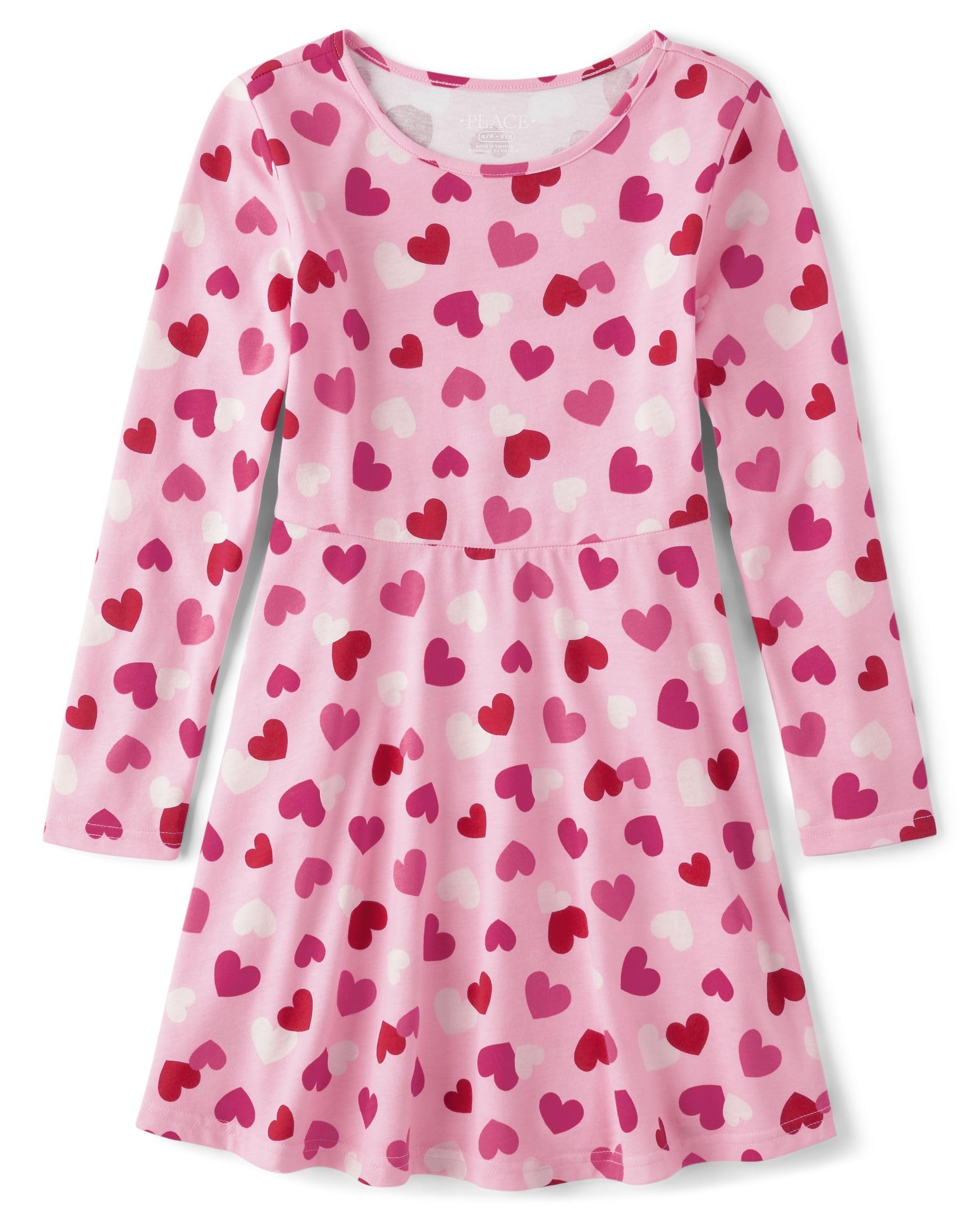 The Children's Place Girls Printed Skater Dress, Long Sleeve-59