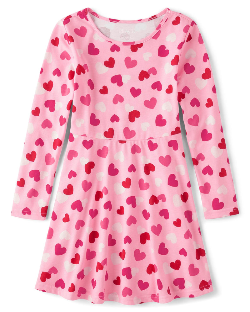 The Children's Place Girls Printed Skater Dress, Long Sleeve-59