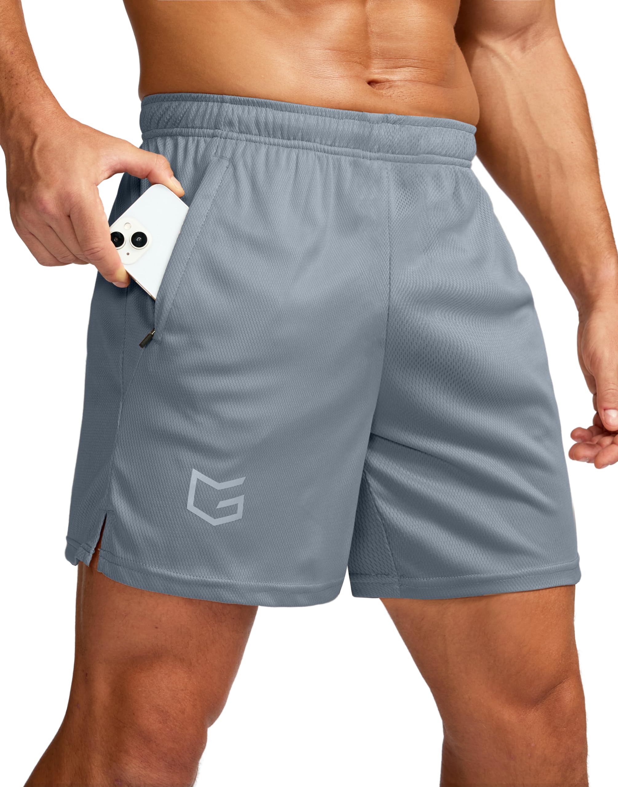 G Gradual Men's 5"/ 7"/ 9" Workout Running Shorts Quick Dry Lightweight Gym Shorts with Zip Pockets