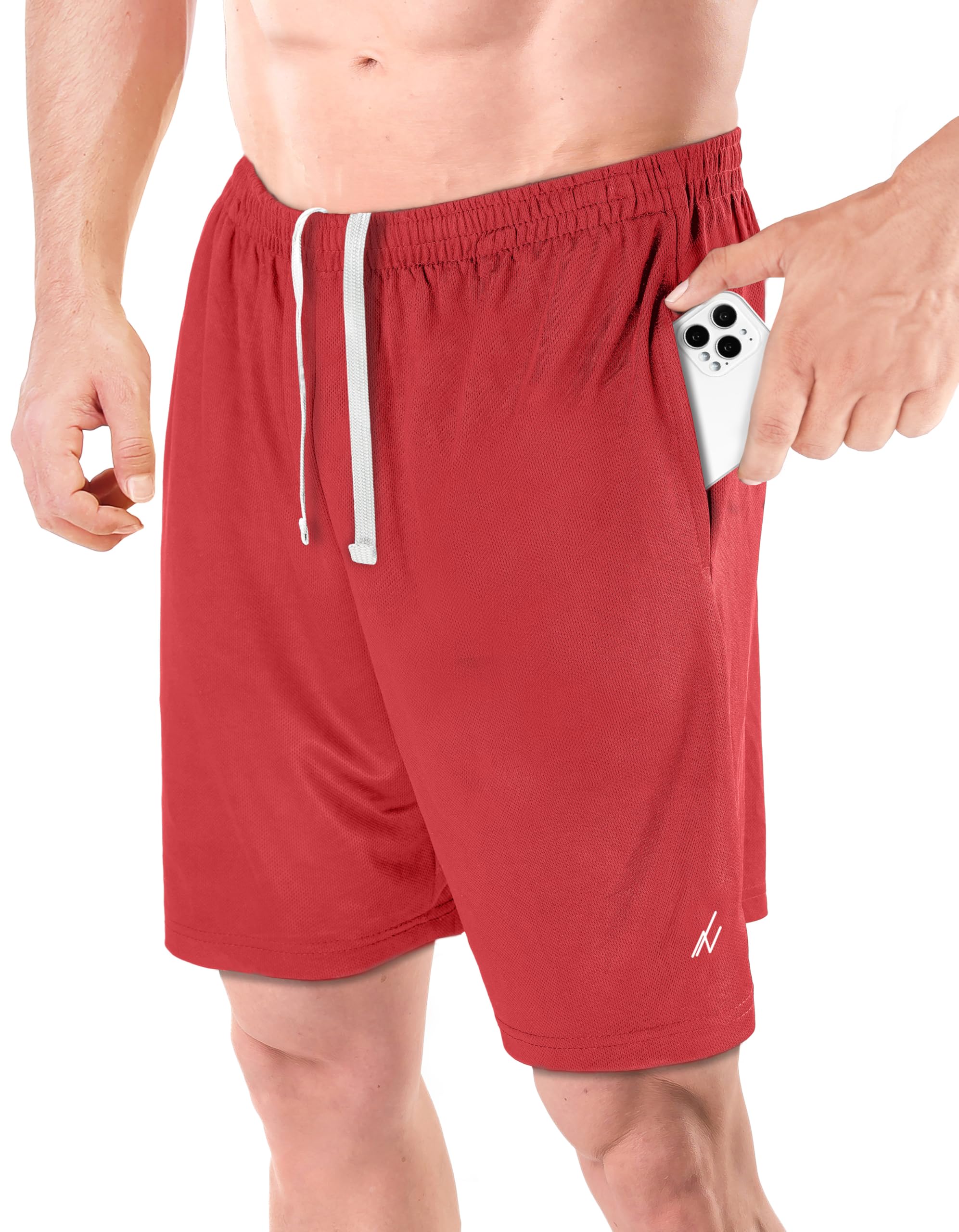 NY Threads Men's Athletic Shorts Quick Dry Loose-Fit Lightweight Running Workout Gym Shorts with Pockets