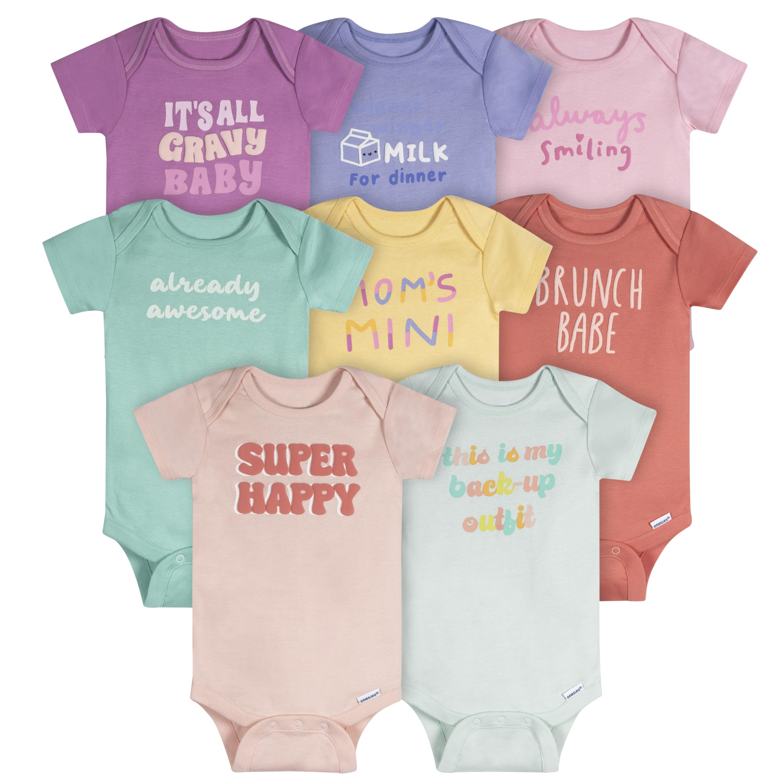 Onesies Brand unisex-baby 8-pack Short Sleeve Mix & Match Bodysuits