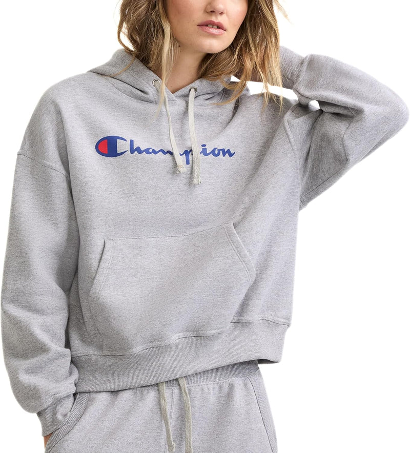 Champion Women’s Pullover Fleece Hoodie, Loose Fit, Midweight, Script Logo-14