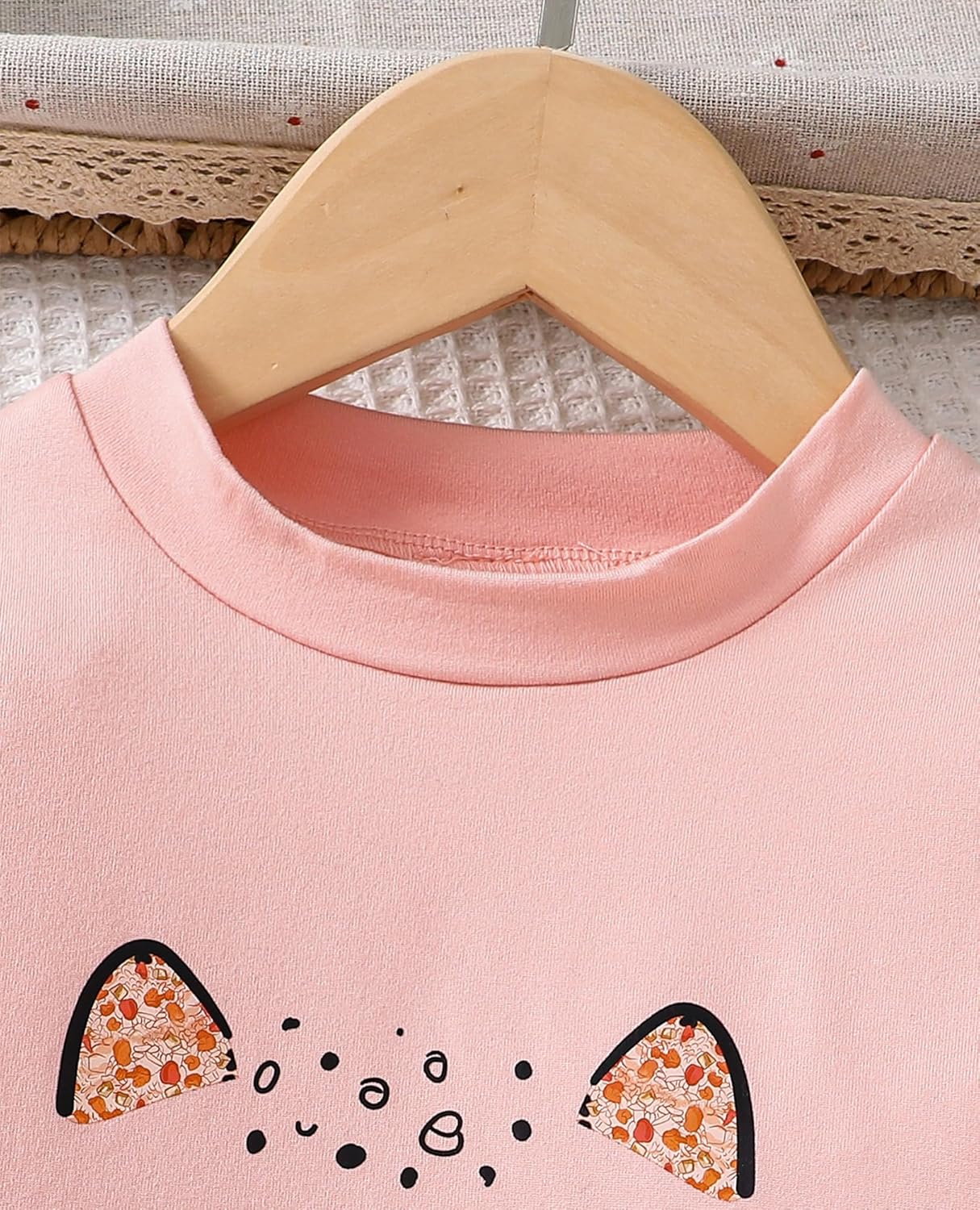 VeryNew Toddler Girl Clothes Sets, 2Pcs Cute Fall Outfit for Little Girls, Long Sleeve Top & Pants for Size 4-8T