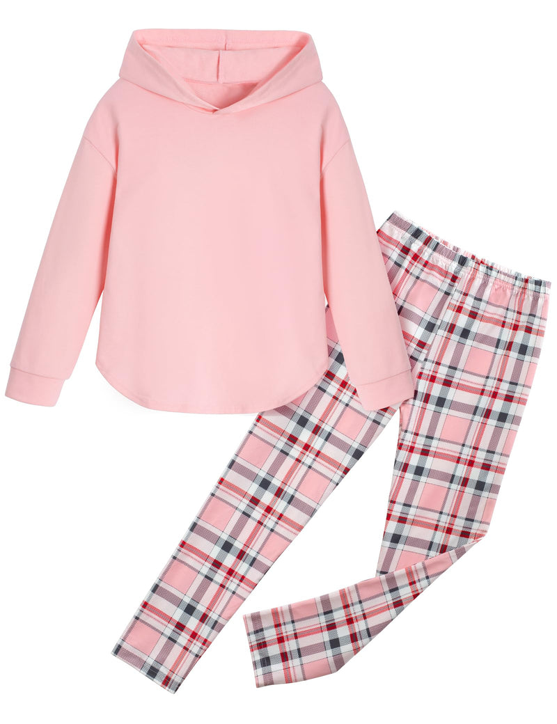 Fuermos Girls Clothes Sets Hooded Sweatshirt and Plaid Pants 2 Piece Girls Fall Outfits 6-14 Years-19
