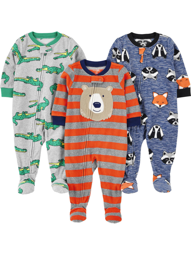 Simple Joys by Carter's baby-boys Loose-Fit Flame Resistant Fleece Footed Pajamas-39