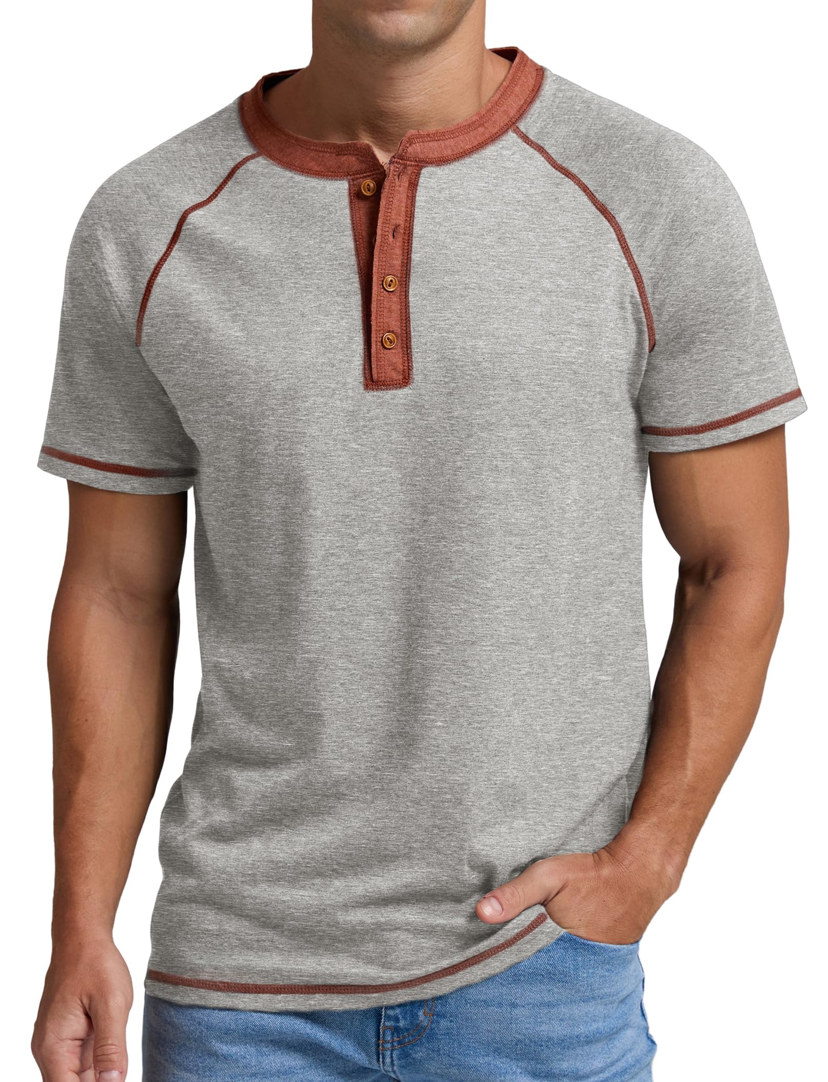 Sailwind Mens Henley Long/Short Sleeve T-Shirt Cotton Casual Shirt