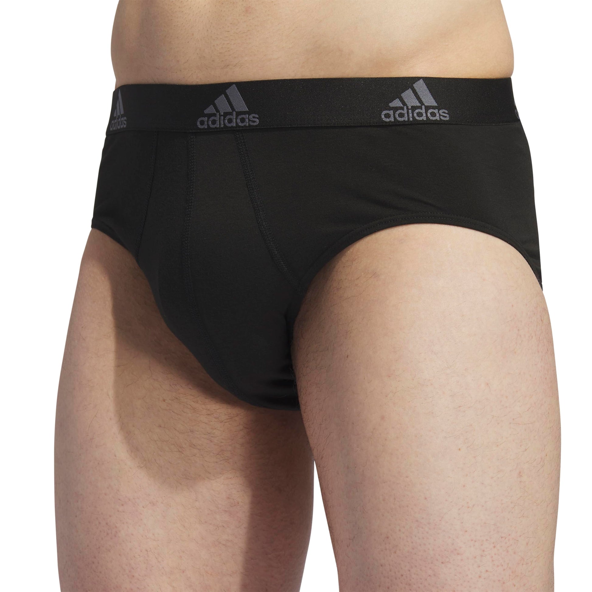 adidas mens Performance Stretch Cotton Brief Underwear (3-pack) Designed for Active Comfort and All Day Wear.-36