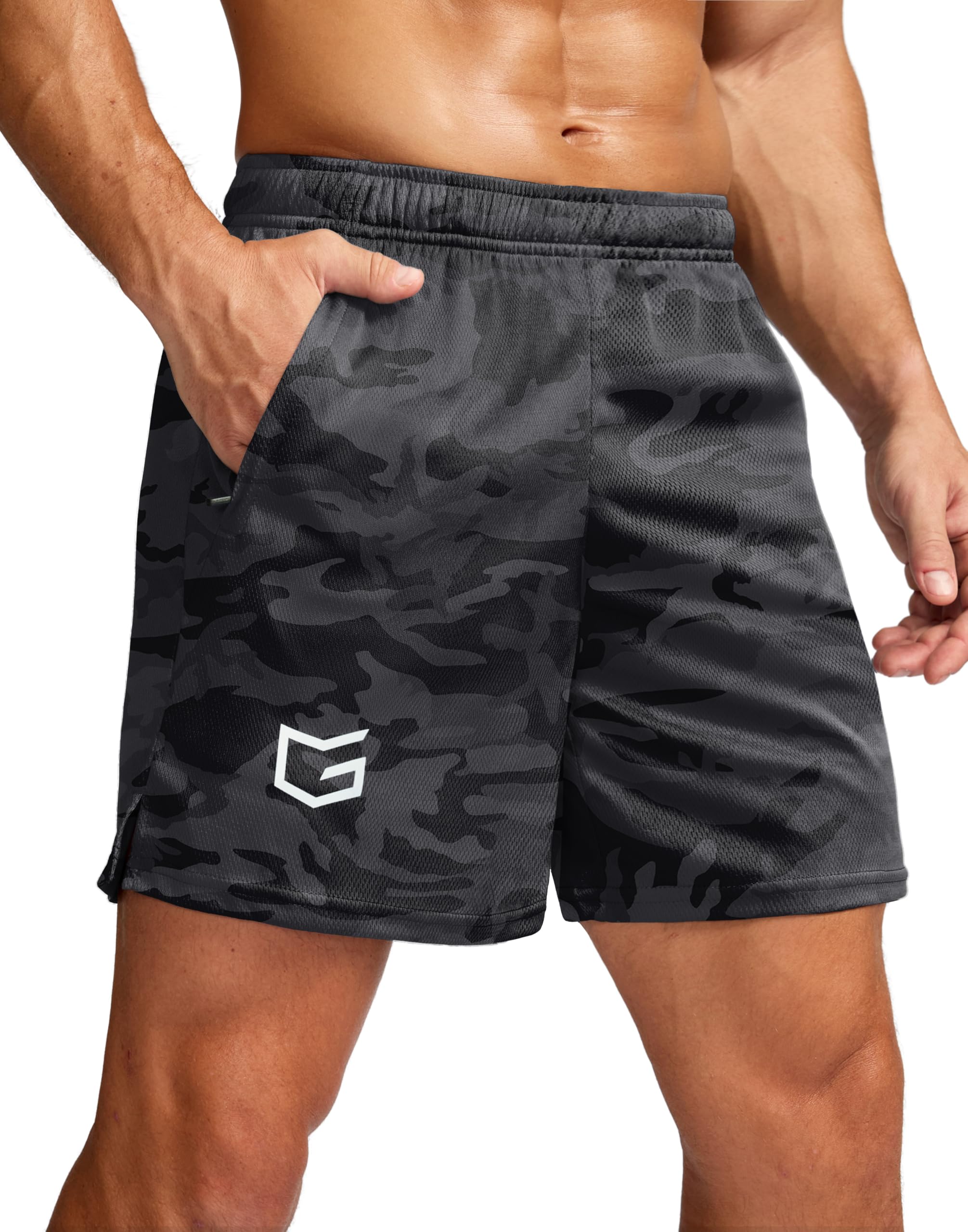 G Gradual Men's 5"/ 7"/ 9" Workout Running Shorts Quick Dry Lightweight Gym Shorts with Zip Pockets
