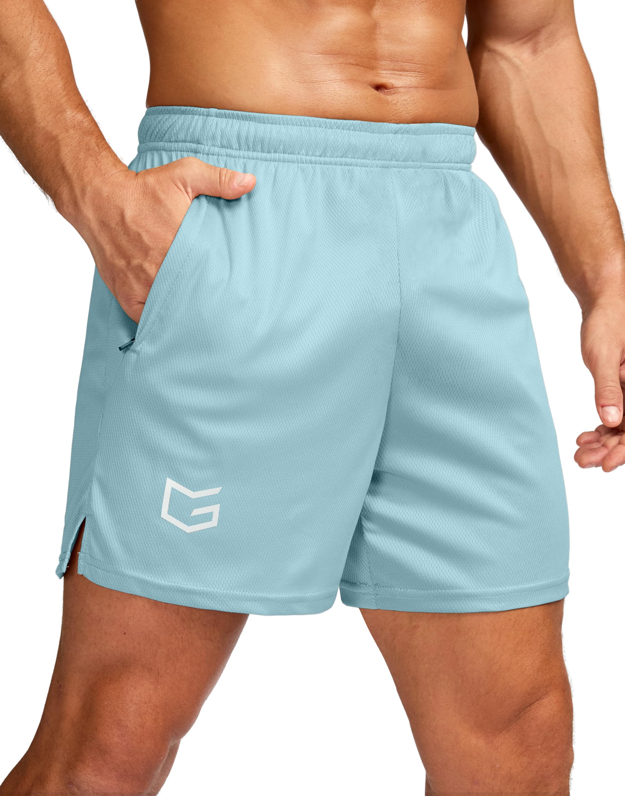 G Gradual Men's 5"/ 7"/ 9" Workout Running Shorts Quick Dry Lightweight Gym Shorts with Zip Pockets