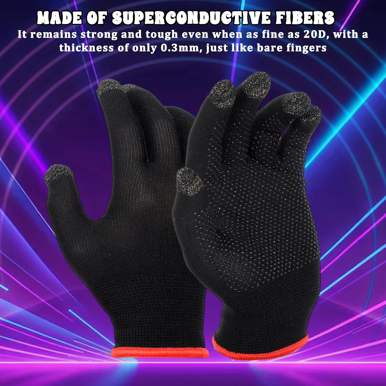 Anti-Sweat Breathable Mobile Finger Sleeve, Mobile Game Gloves, Ultra-Thin Mobile Gaming Gloves for Sweaty Hands, Cold Hands, High-Ranking Players Mobile Game Streamer