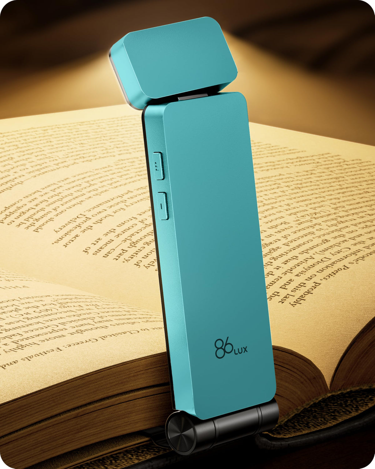 86lux Book Light, Rechargeable Clip-On LED Reading Light for Bed | 3 Color Temperatures with Stepless Dimming, Ultralight Bookmark Design for Book Lovers, Grey