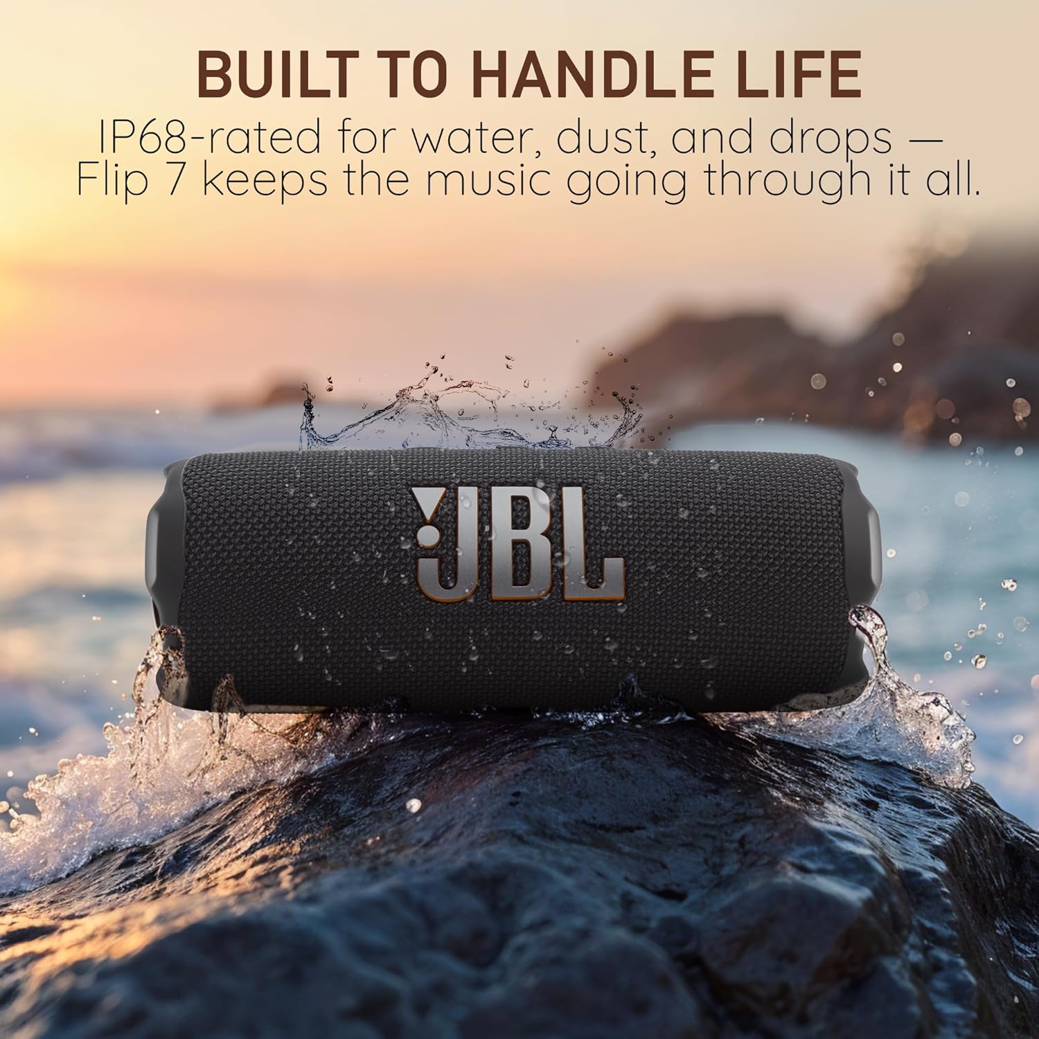 JBL Flip 7 Portable Bluetooth Speaker, IP68 Waterproof, Dustproof, Drop-Proof, PushLock System, AI Sound Boost, 16H Battery – Blue – Boomph's Comprehensive Ultimate Performance Cloth Solution