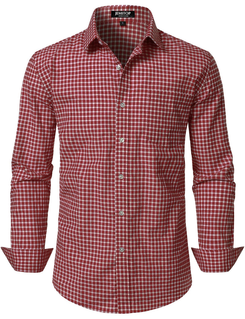 JEMITOP Men's Transitional Weather Slim Fit Long Sleeve Button Down Shirt Business Casual Dress Shirts with Pocket-9