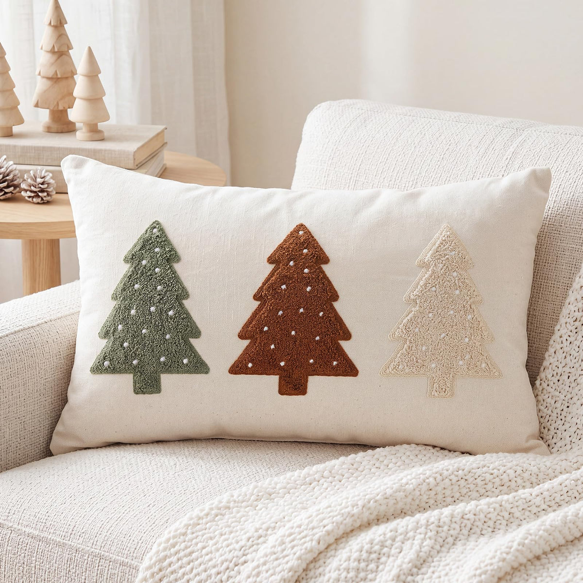 Boao Fall Pumpkin Pillow Covers 12x20 Rustic Boho Brown Beige Lumbar Case