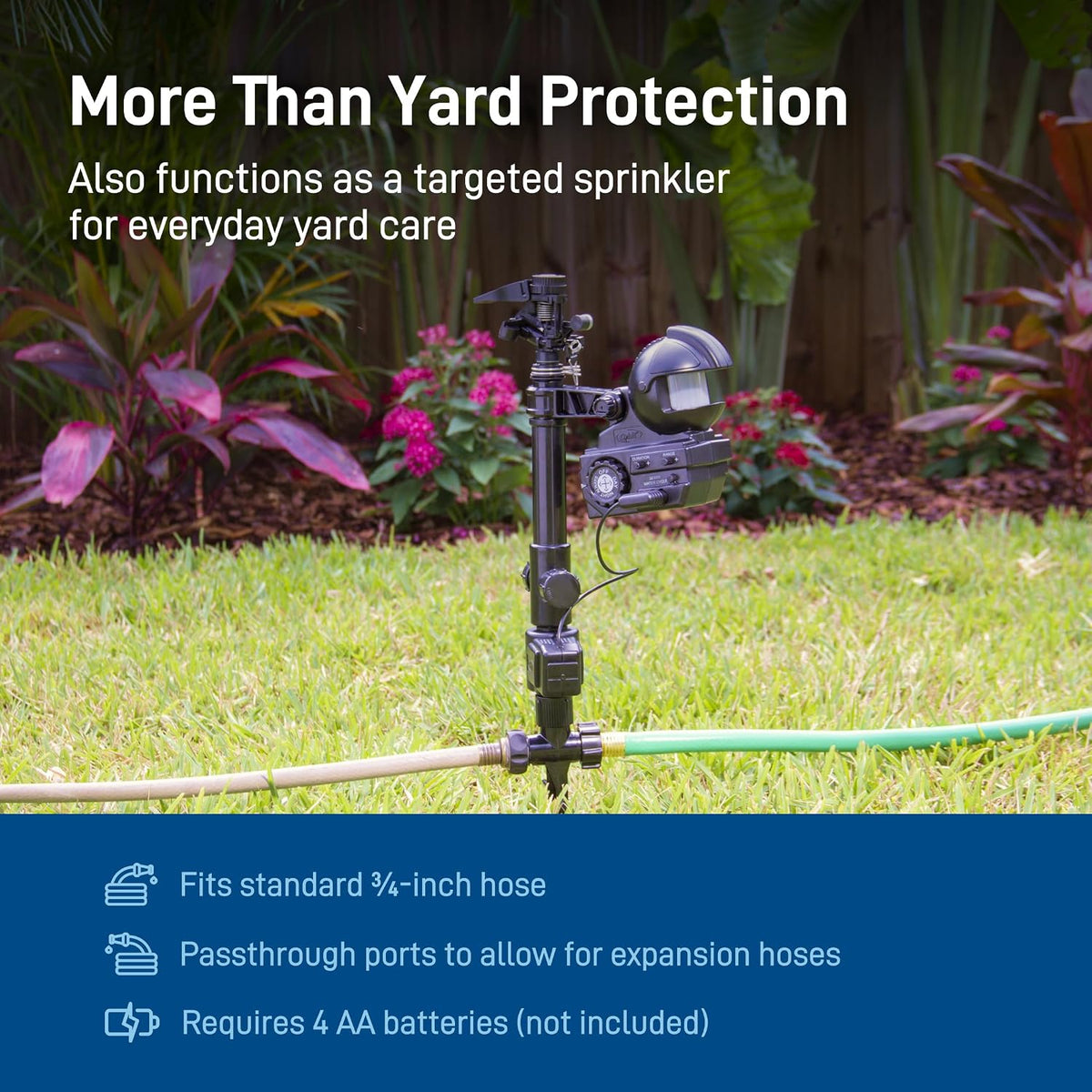 Orbit Yard Enforcer Motion-Activated Sprinkler - Outdoor Animal Repeller & Lawn Protector - Motion Sensor - Multi-Angle Detection - Weatherproof Dual-Purpose Sprinkler - 62100
