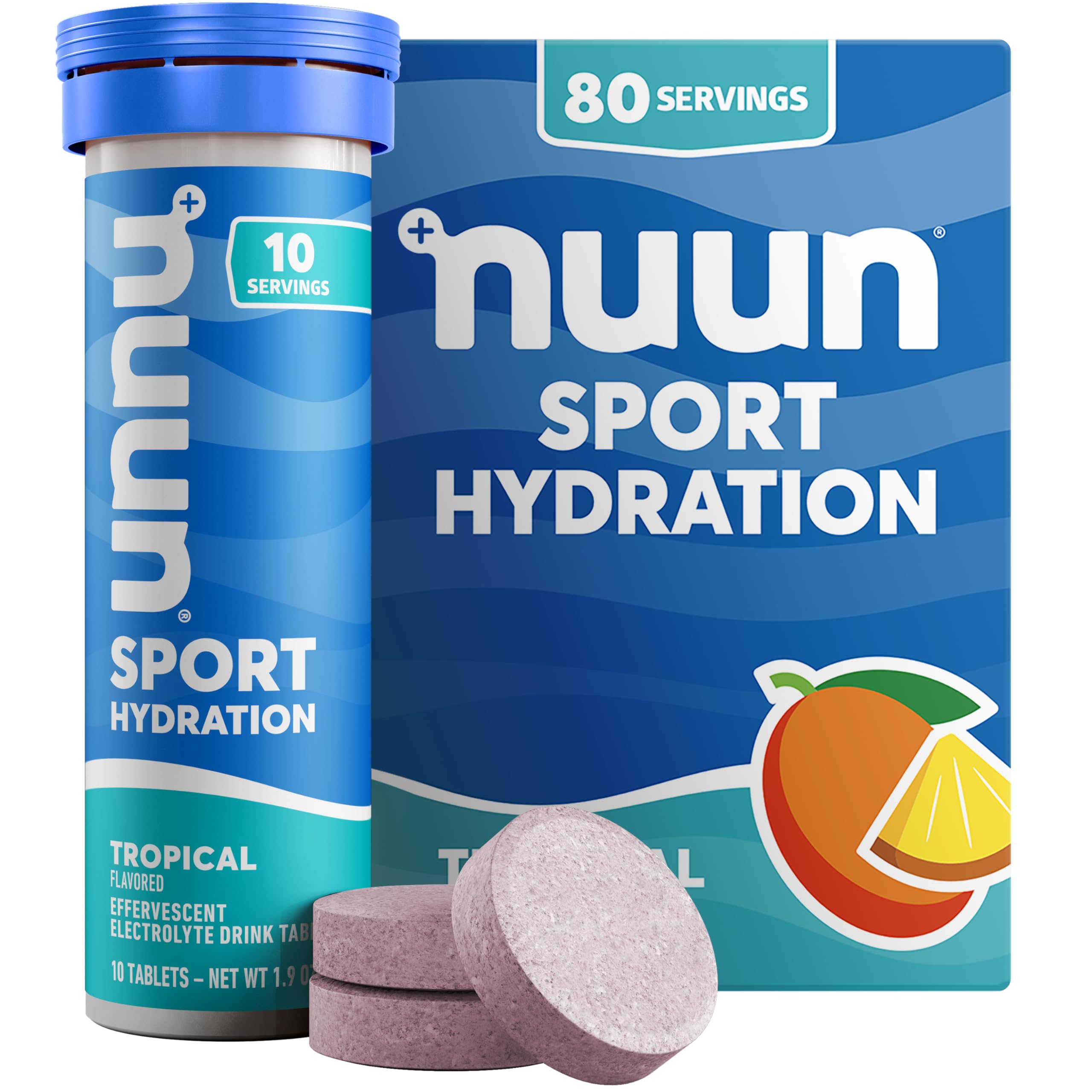 Nuun Sport Electrolyte Tablets with Magnesium, Calcium, Potassium, Chloride & Sodium, Gluten Free & Vegan, Tri-Berry, 4 Pack (40 Servings Total)