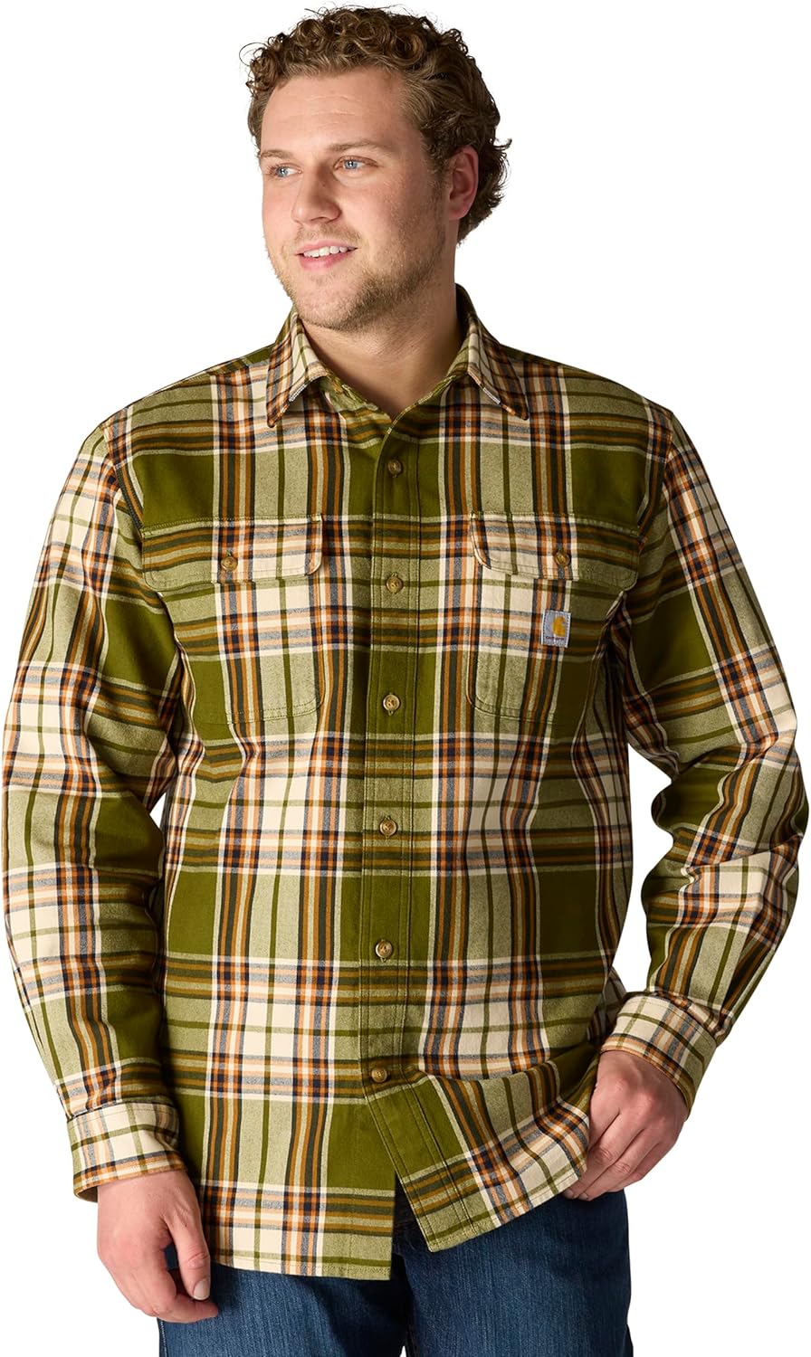 Carhartt Men’s Loose Fit Heavyweight Flannel Long-Sleeve Plaid Shirt