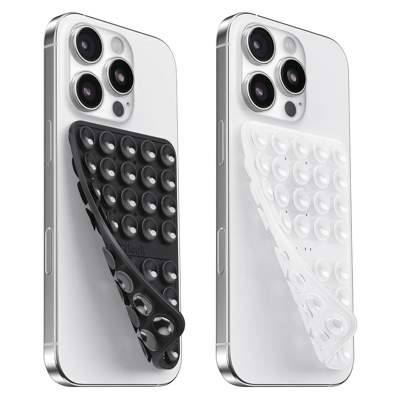 Klearlook Silicone Suction Cup Phone Case Mount Double Sided, Sticky Phone Grip with Higher Suction Power for Cell Phone, Hands-Free Phone Accessories Holder for Selfies and Videos, Transparent