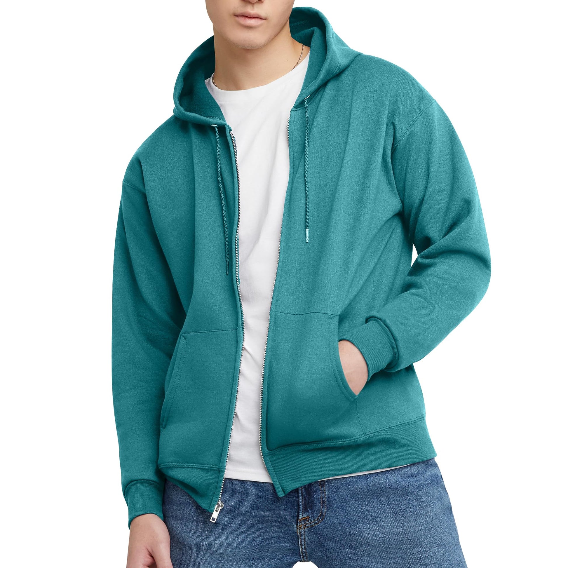 Hanes mens Zip-up Hoodie, Ecosmart Fleece Full-zip Hoodie for Men, Hooded Sweatshirt-71
