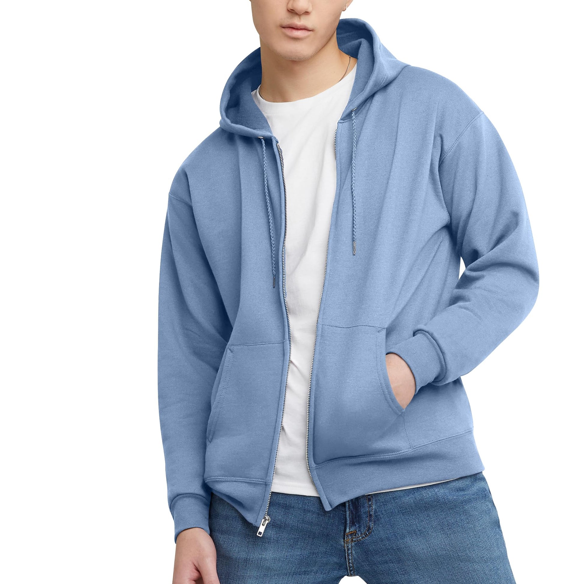 Hanes mens Zip-up Hoodie, Ecosmart Fleece Full-zip Hoodie for Men, Hooded Sweatshirt-55
