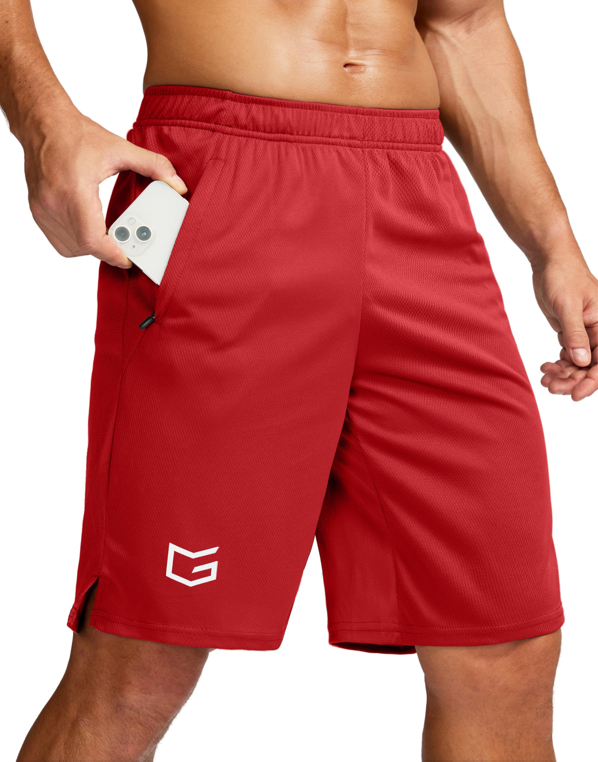 G Gradual Men's 5"/ 7"/ 9" Workout Running Shorts Quick Dry Lightweight Gym Shorts with Zip Pockets