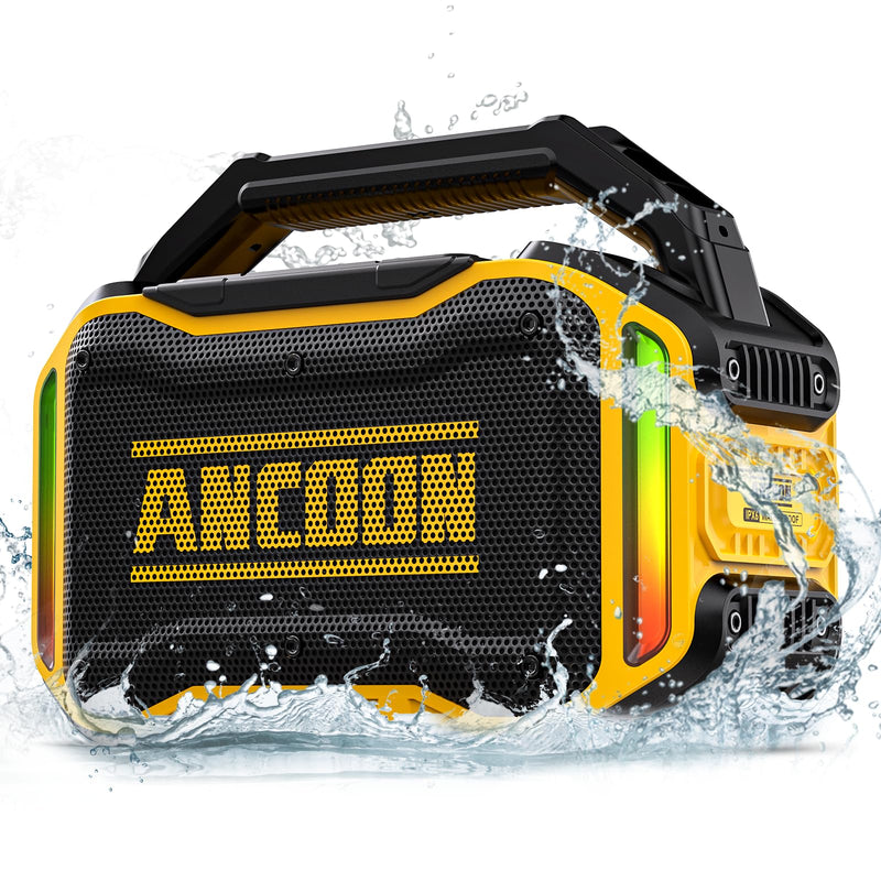 Speakers Bluetooth Wireless: 80W(Peak) Loud Speaker with Bass, 20H Playtime, IPX6 Waterproof, Large Jobsite Speakers for Work, Outdoor, Workshop, Garage, Portable Speaker with TWS (Black)