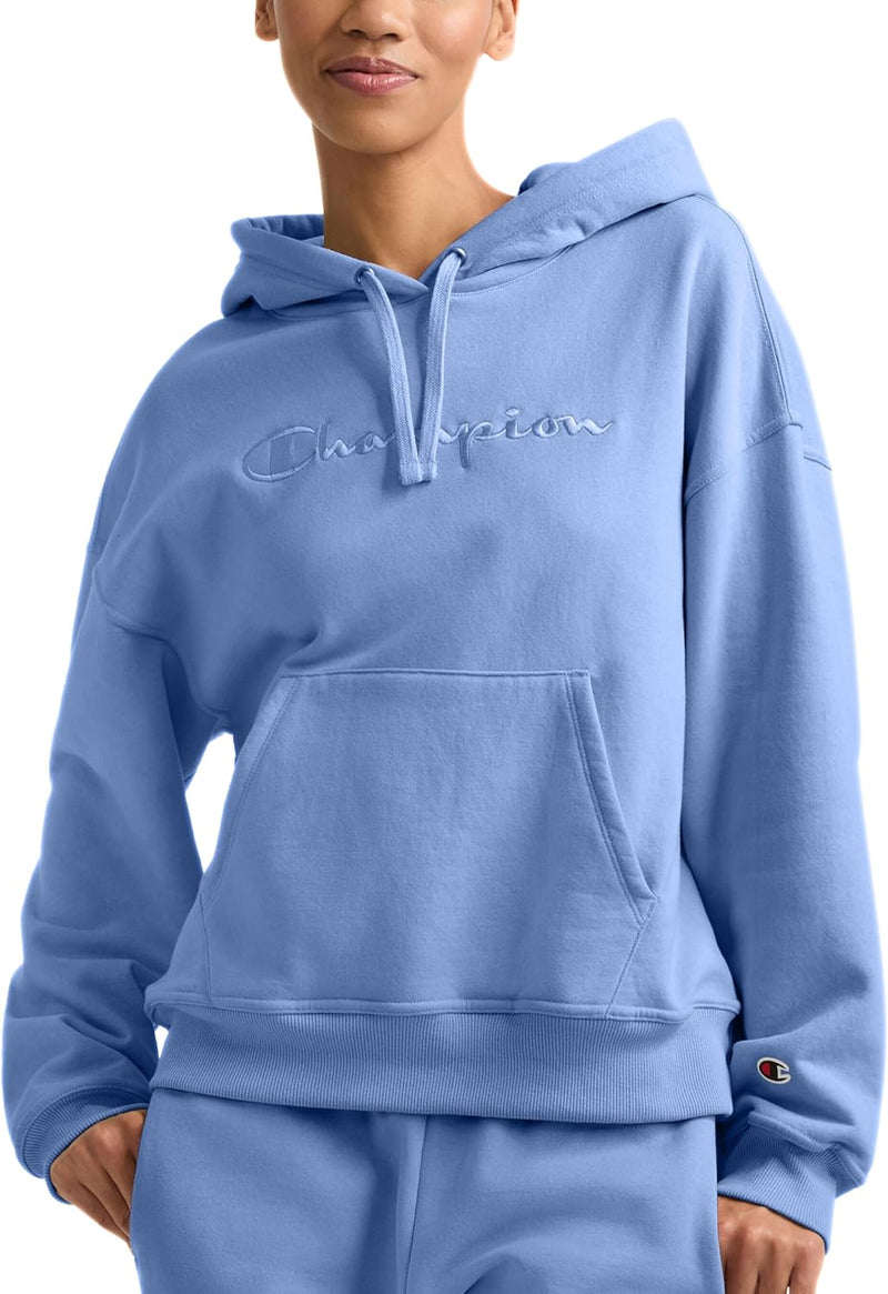 Champion Women’s Pullover Fleece Hoodie, Loose Fit, Midweight, Script Logo-45