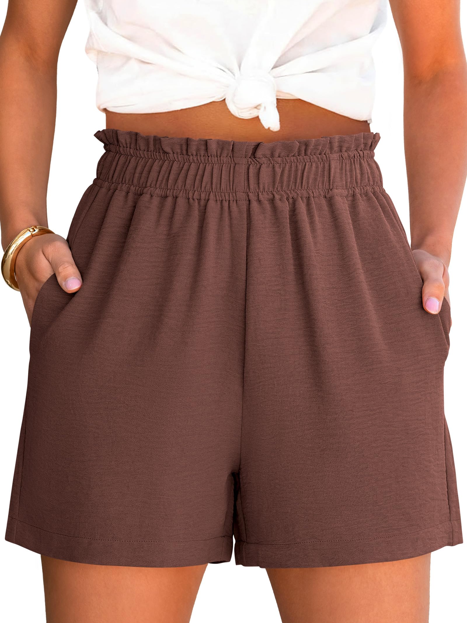 ANRABESS Shorts for Women Summer Casual Elastic High Waisted Dressy Lounge Shorts Comfy Bottoms 2026 Beach Vacation Clothes