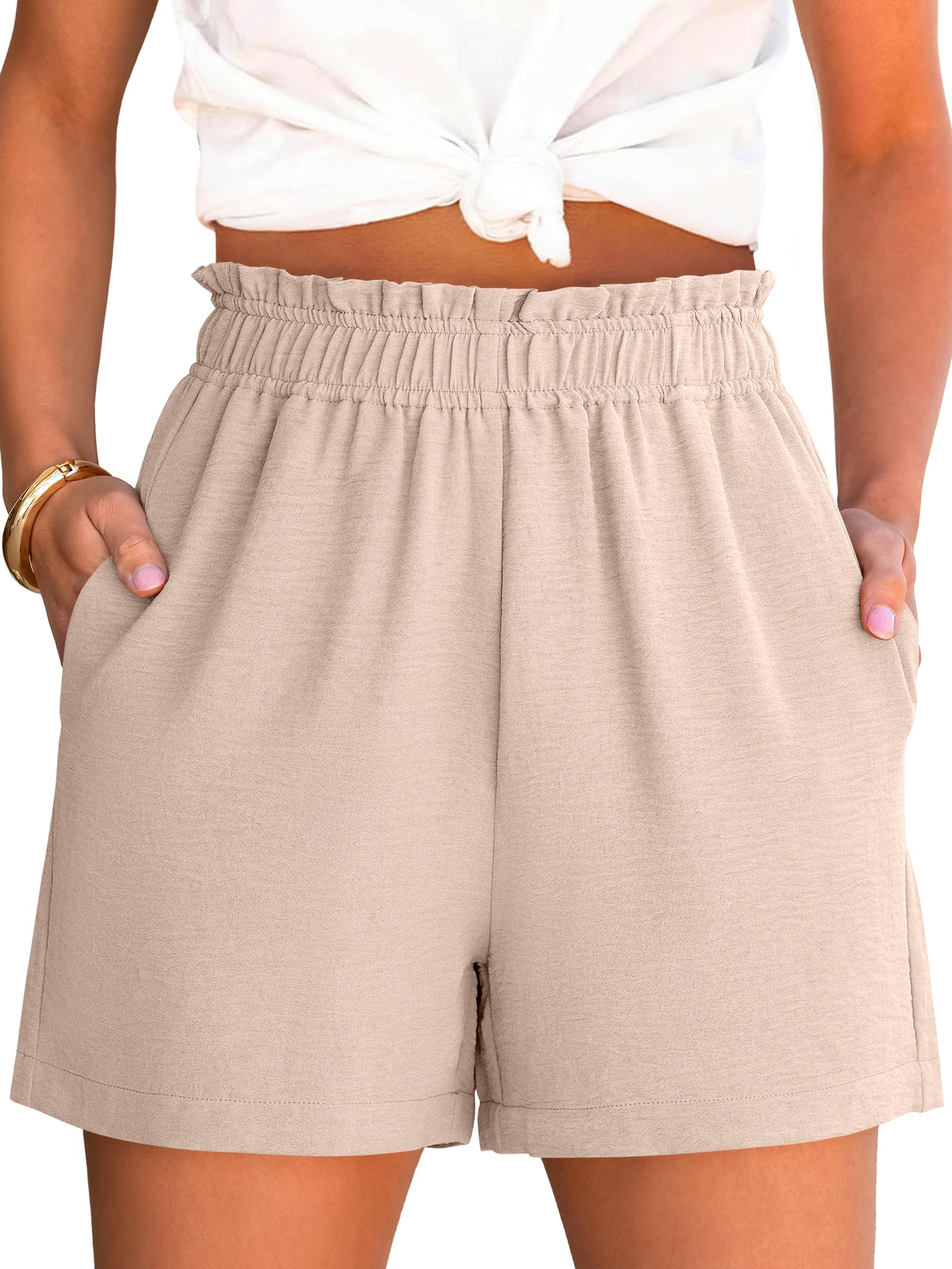 ANRABESS Shorts for Women Summer Casual Elastic High Waisted Dressy Lounge Shorts Comfy Bottoms 2026 Beach Vacation Clothes