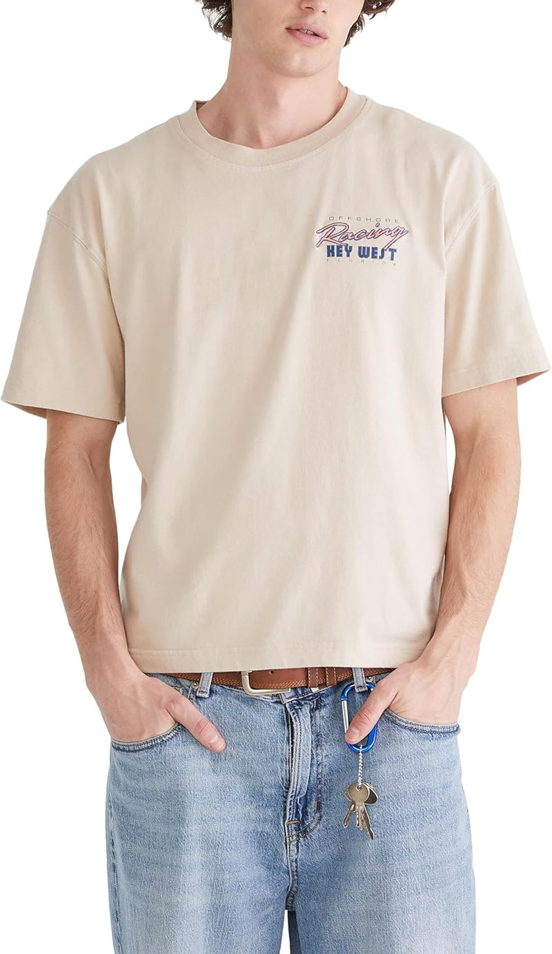 Aeropostale Men's Heavy Weight Boxy Crew Neck Short Sleeve Graphic T-Shirt