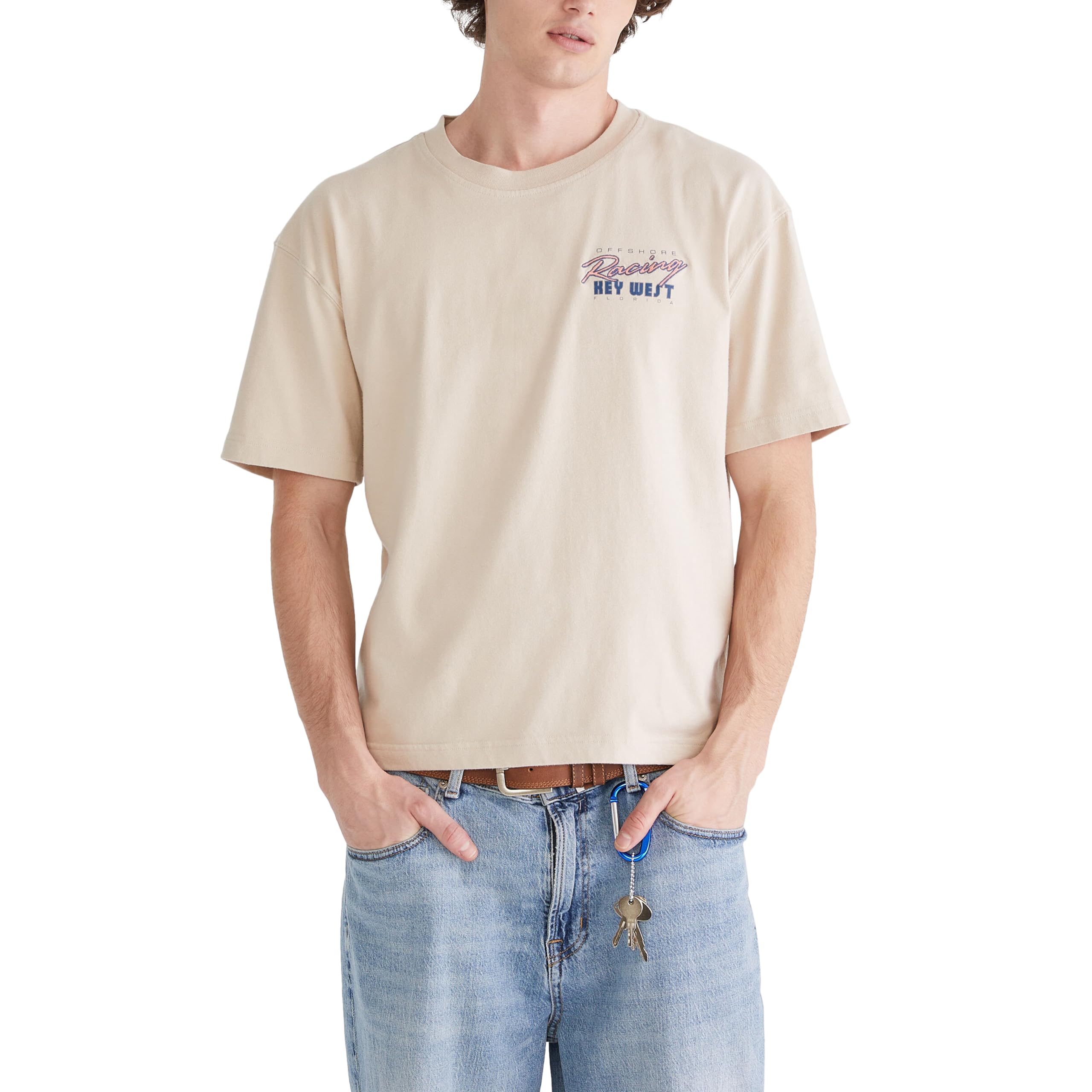 Aeropostale Men's Heavy Weight Boxy Crew Neck Short Sleeve Graphic T-Shirt