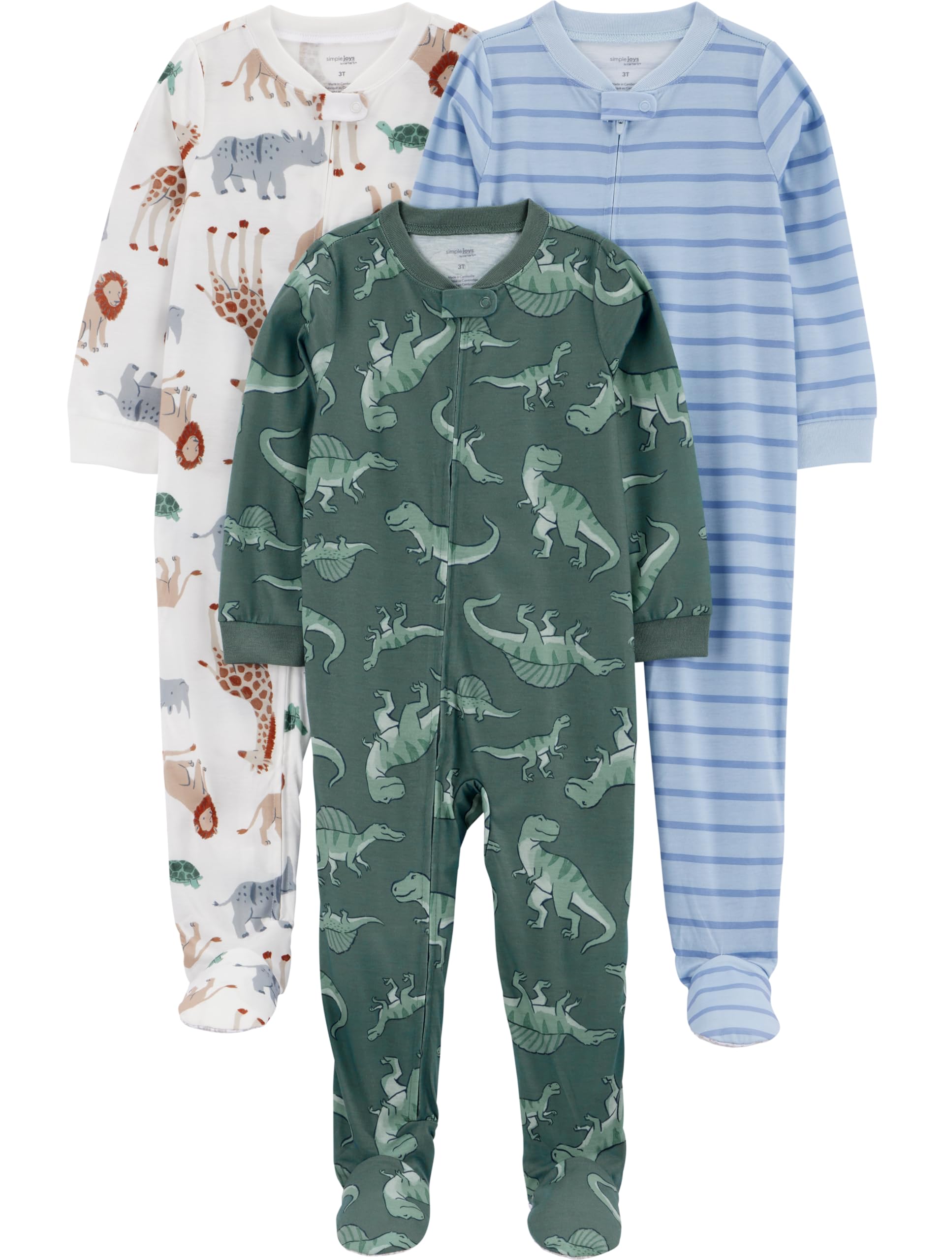 Simple Joys by Carter's baby-boys Loose-Fit Flame Resistant Fleece Footed Pajamas