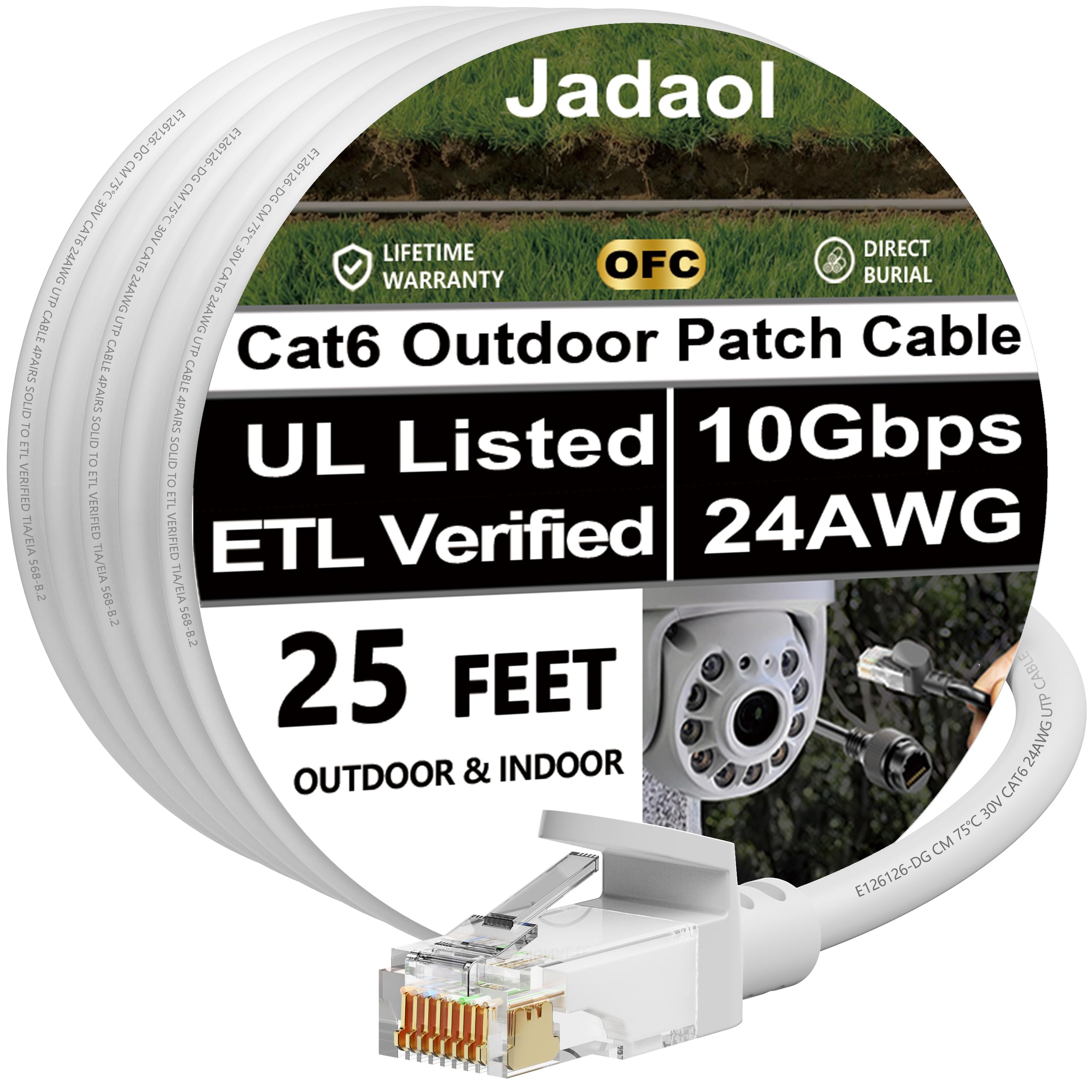 Jadaol Cat 6 Ethernet Cable 50 ft, 10Gbps Support Cat8 Cat7 Network, Flat RJ45 LAN Patch Cable, High-Speed Wired Internet Cable for Router, Modem, Switch, Gaming Consoles, PC, Streaming Devices, White