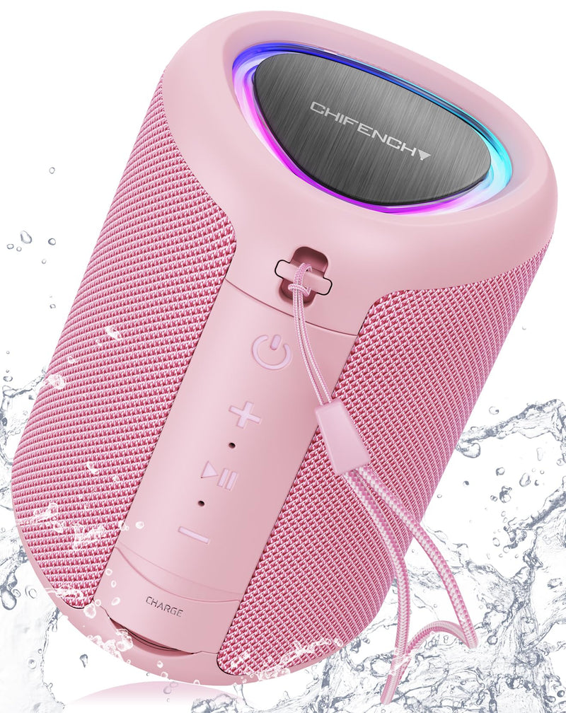 Portable Bluetooth Speaker Beach Vacation Essentials: Powerful Crystal Clear Sound/Dynamic Light/IPX5 Waterproof/All Day Playtime/BT 5.3/TWS Paring, Small Wireless Speaker for Outdoor|Travel|Camping