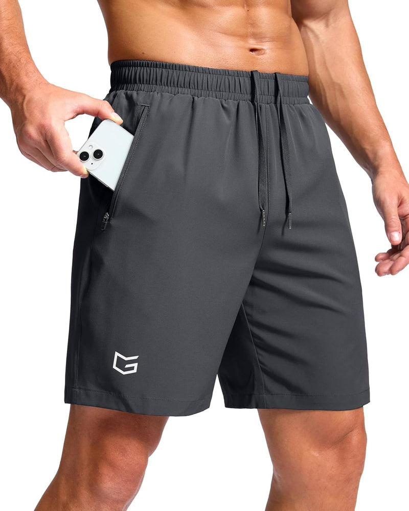 G Gradual Men's Athletic Running Shorts with Zipper Pockets Quick Dry 7"/ 5"/ 9" Workout Gym Shorts for Basketball Hiking-82