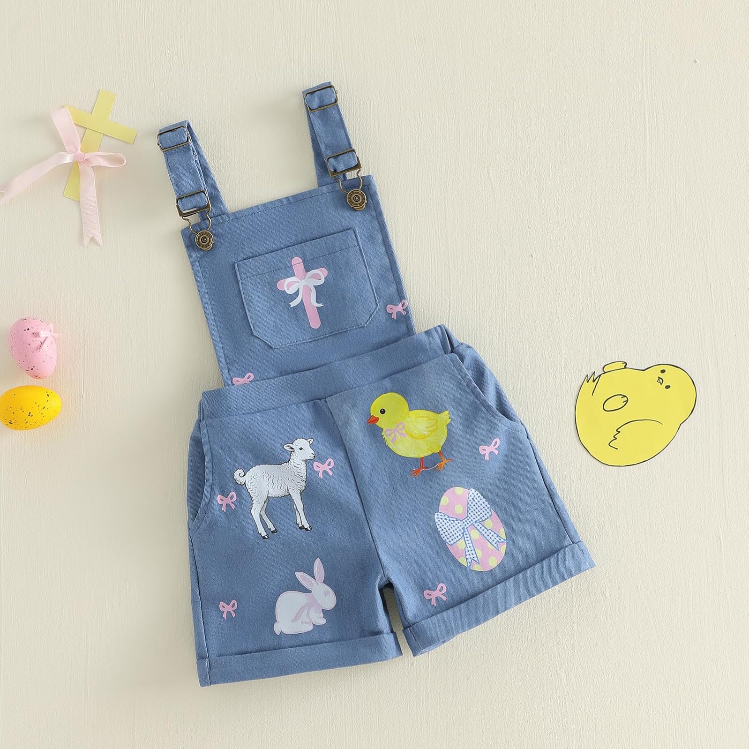 Ayalinggo St Patricks Baby Girl Boy Outfit Toddler St Patricks Lucky Clover Overalls Jeans Shorts Summer Clothes Clothing