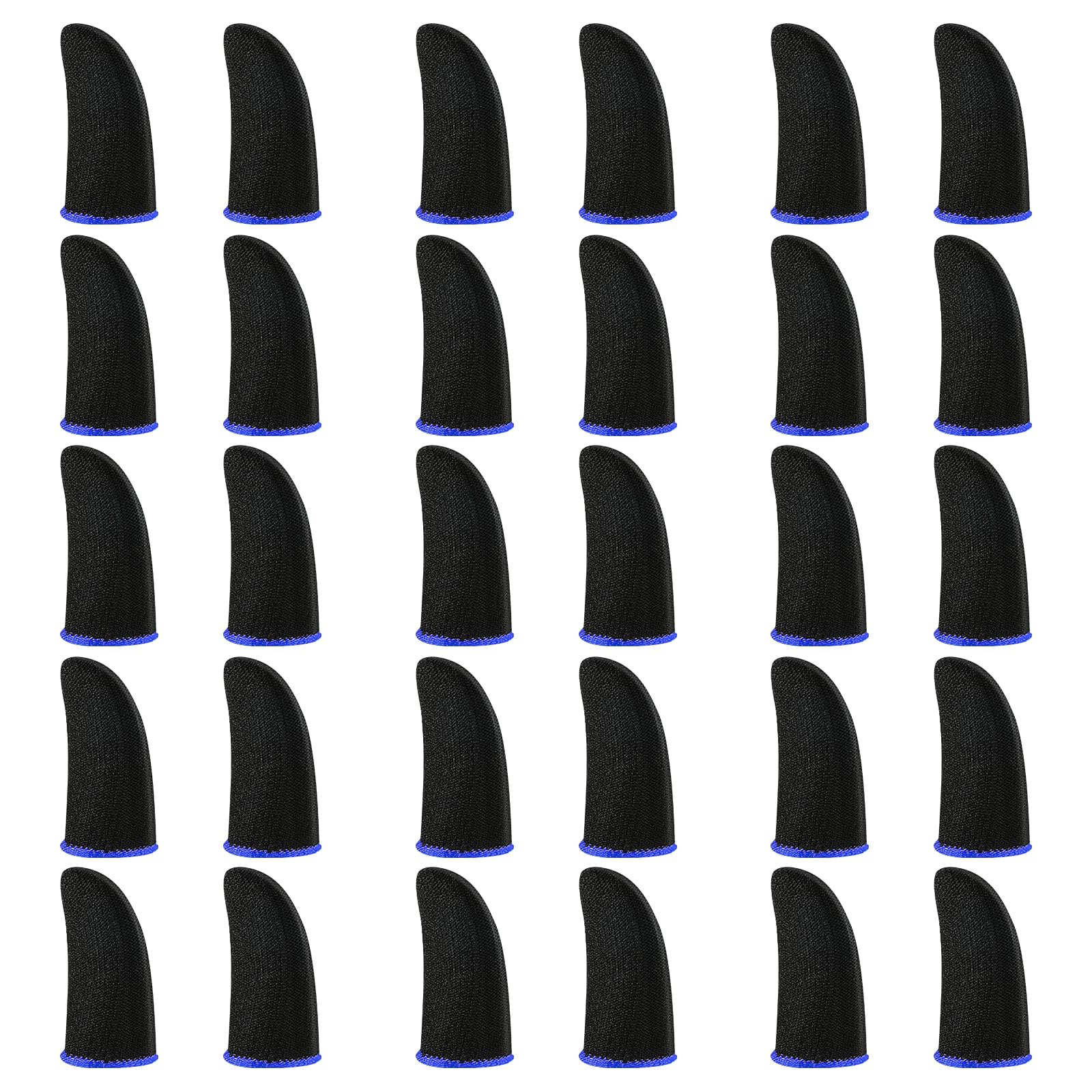 30pcs Gamer Finger Sleeves Carbon Compression Support Thumb Gloves Touchscreen Finger Cover Anti Sweat Mobile Phone Tablet Gaming Stabilizer for All Touchscreen Devices
