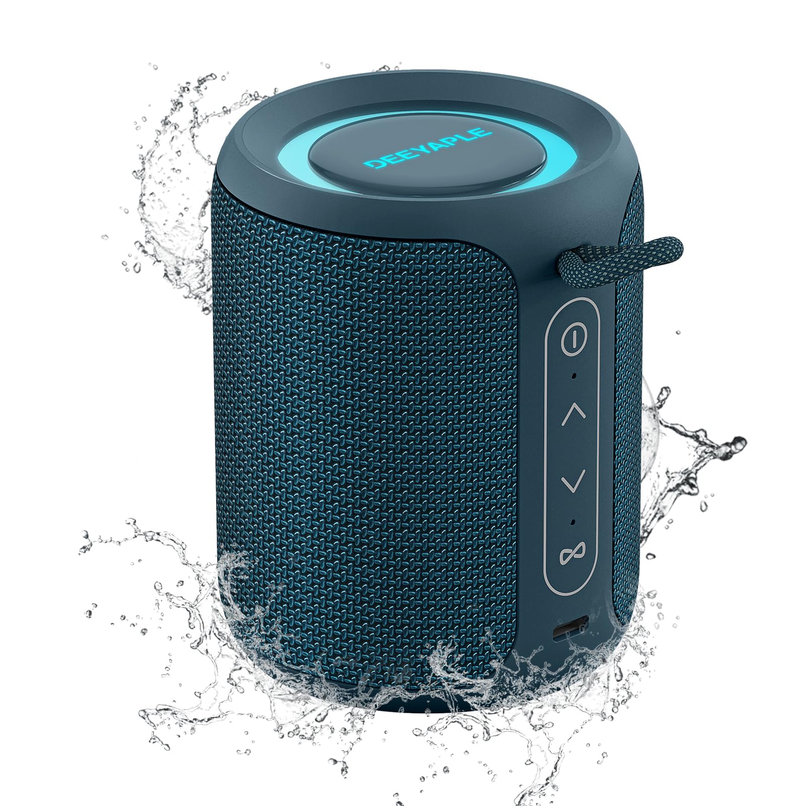 Bluetooth Speaker Wireless,IP67 Waterproof & Dustproof Portable Speaker with Lights,15W Loud Stereo Sound, 2500mAh Battery All Day Playtime, TWS Pairing, BT5.3, Home/Party/Outdoor/Beach (Black)