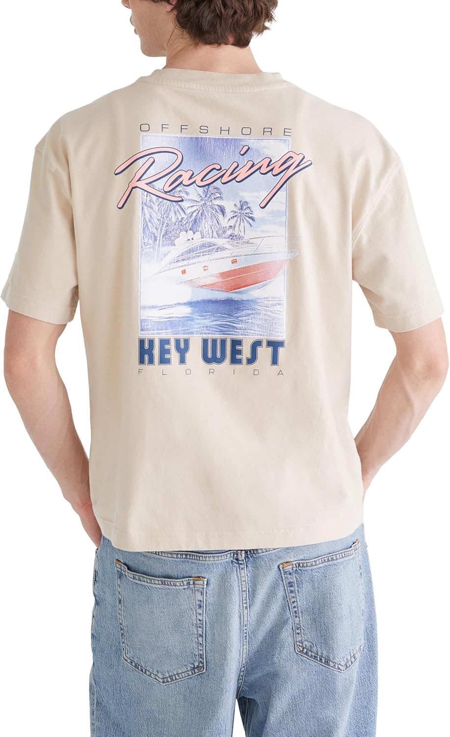 Aeropostale Men's Heavy Weight Boxy Crew Neck Short Sleeve Graphic T-Shirt