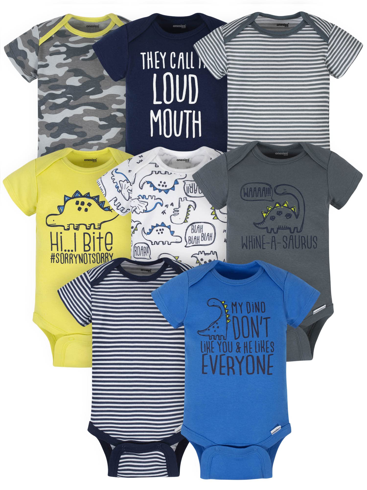 Onesies Brand baby-boys 8-pack Short Sleeve Mix & Match Bodysuits