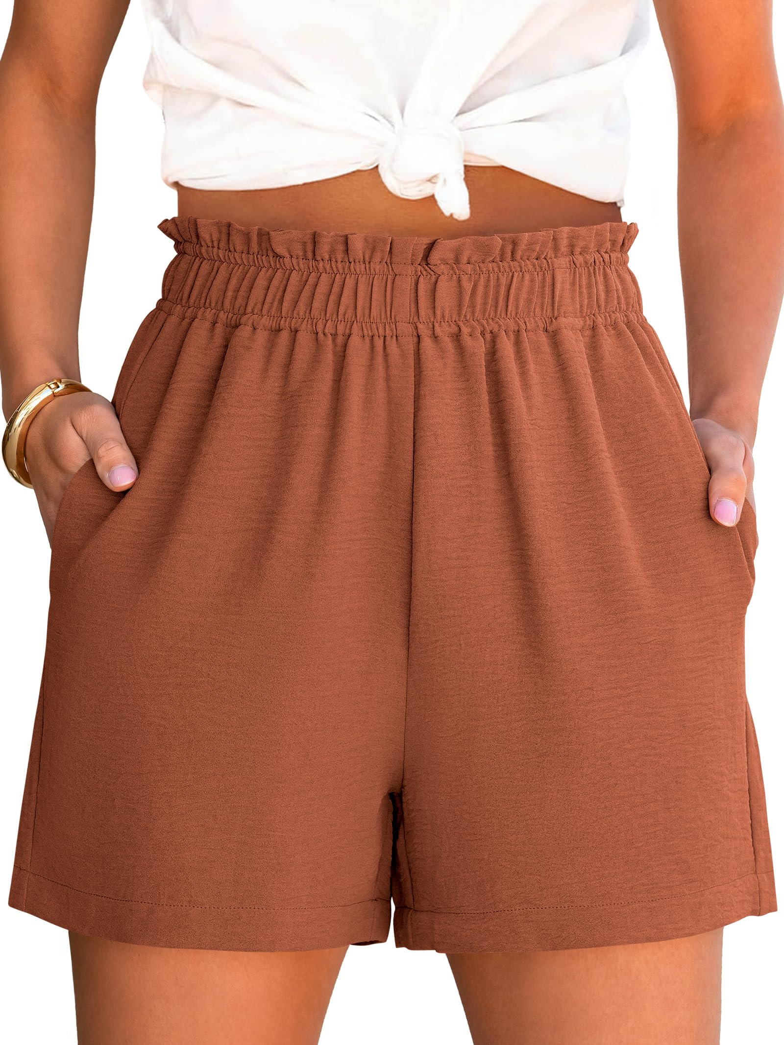 ANRABESS Shorts for Women Summer Casual Elastic High Waisted Dressy Lounge Shorts Comfy Bottoms 2026 Beach Vacation Clothes