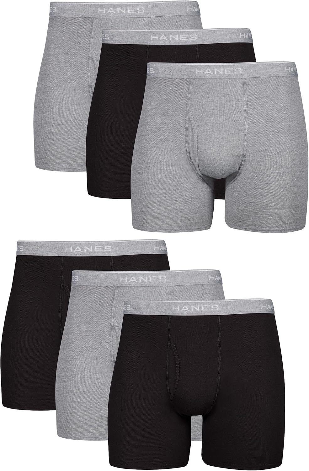 Hanes Men's Underwear Boxer Briefs Pack, Cool & Breathable Cotton Moisture-Wicking Underwear for Men, No Ride Up-1