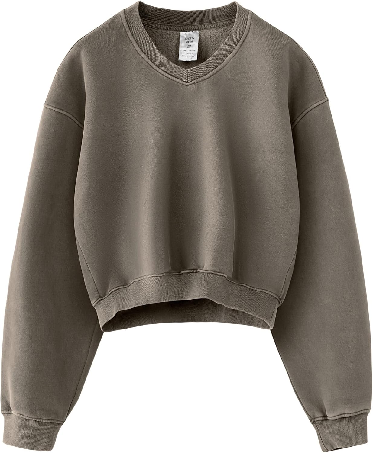 Hatant Sweatshirt for Women Acid Wash Athletic Hoodie Heritage Fleece V-neck Long Sleeve Hoodie Fleece Women Sweatshirt-71
