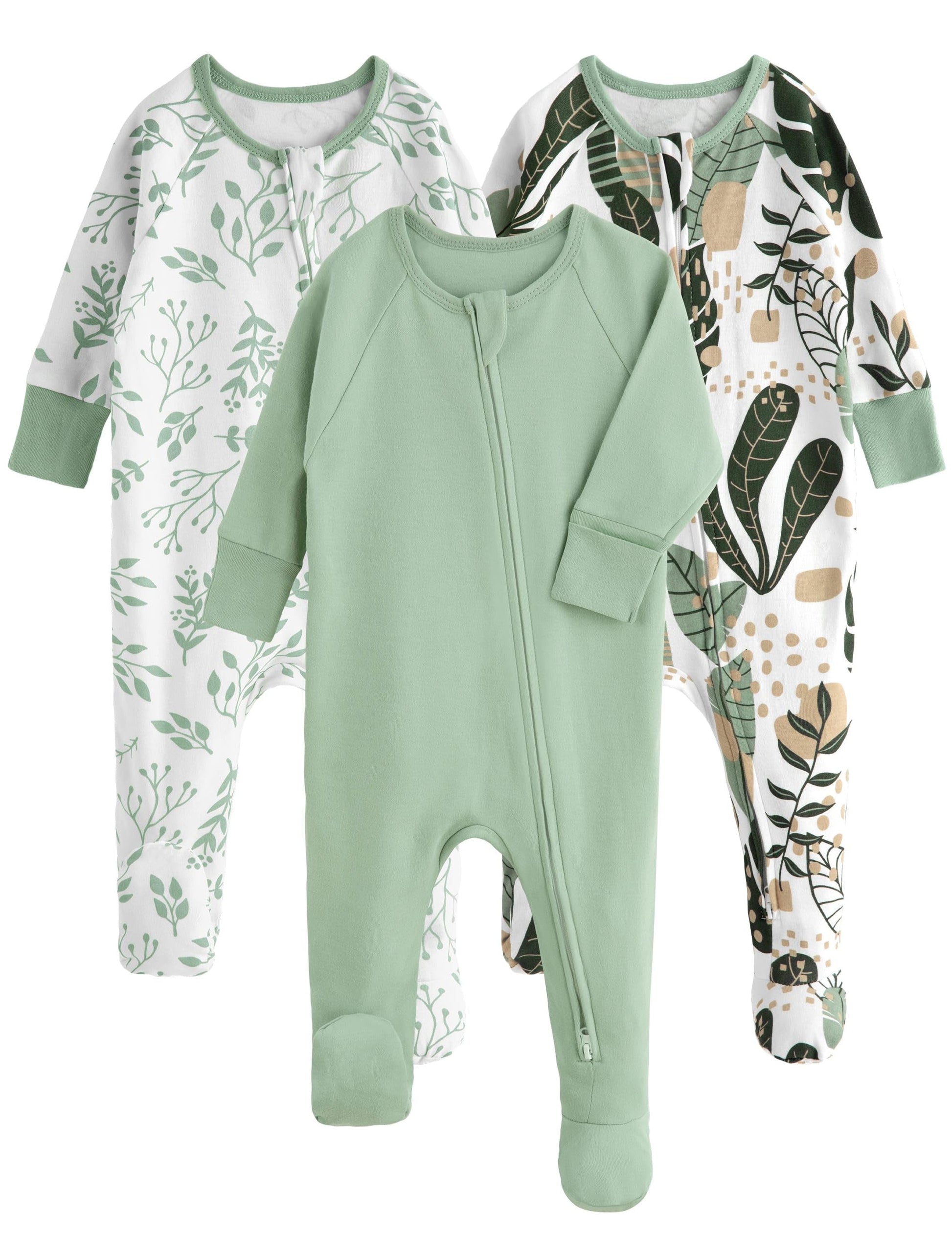 Yoofoss Baby Pajamas 100% Organic Cotton Baby Sleepers for Newborn 0-3 3-6 6-9 Months Boys Girl Clothes 3pcs Footed PJs