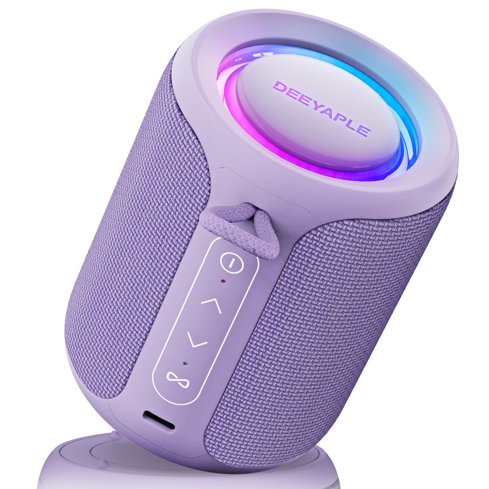 Bluetooth Speaker Wireless,IP67 Waterproof & Dustproof Portable Speaker with Lights,15W Loud Stereo Sound, 2500mAh Battery All Day Playtime, TWS Pairing, BT5.3, Home/Party/Outdoor/Beach (Black)